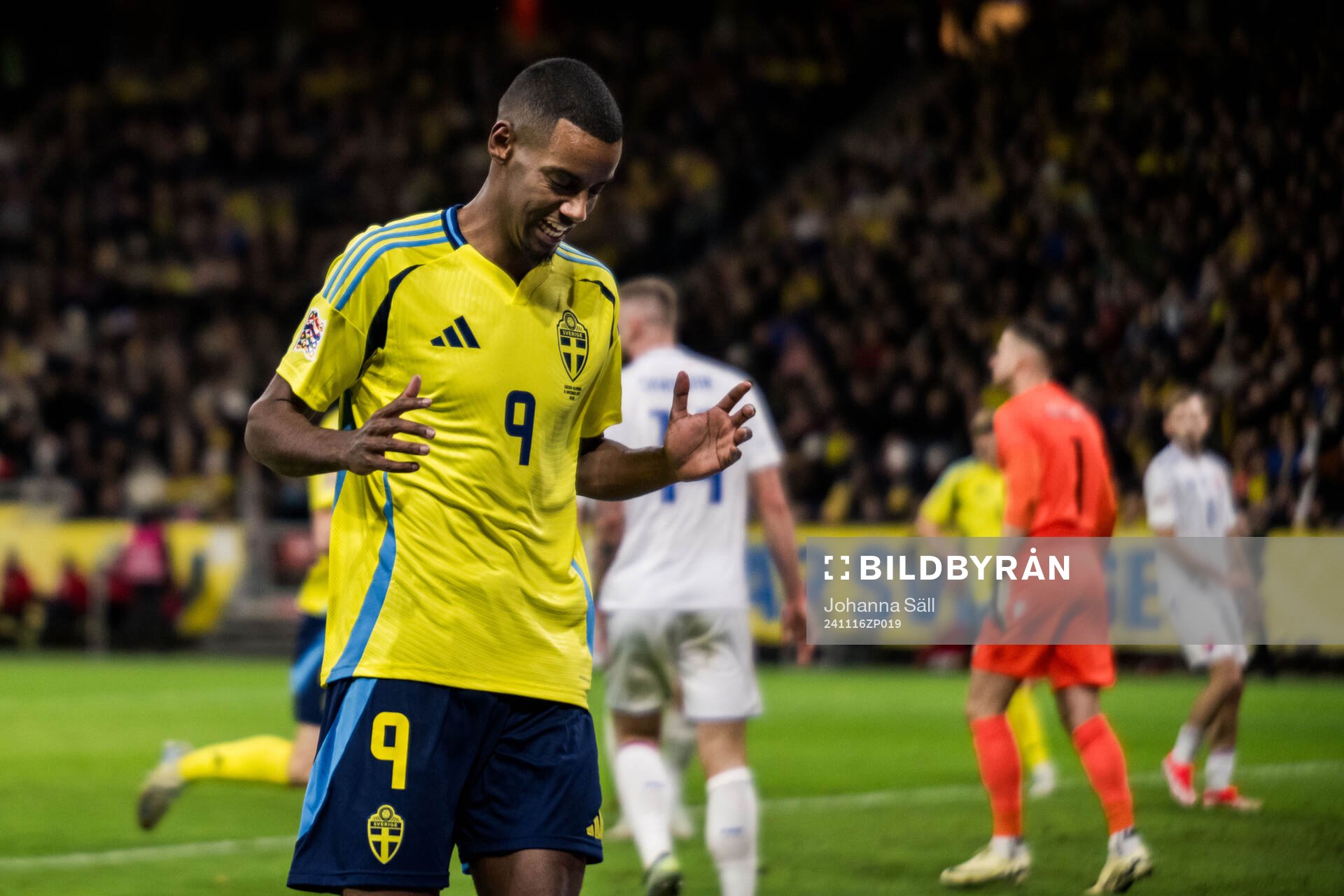 Alexander Isak of Sweden looks dejected