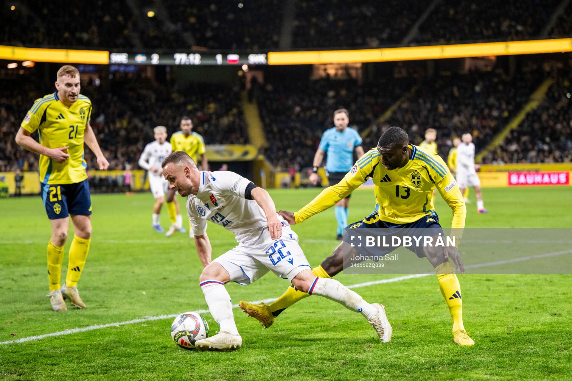 Stanislav Lobotka of Slovakia and Ken Sema of Sweden