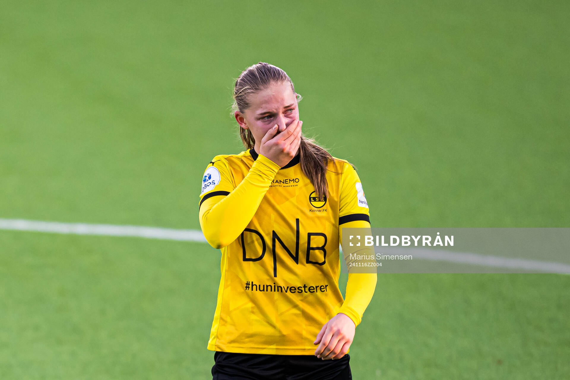 Mille Ivi Christensen of LSK Kvinner looks dejected