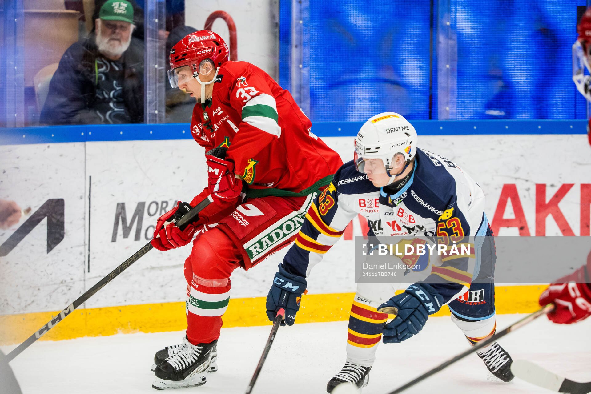 Moras William Pethrus och Djurgårdens David Blomgren