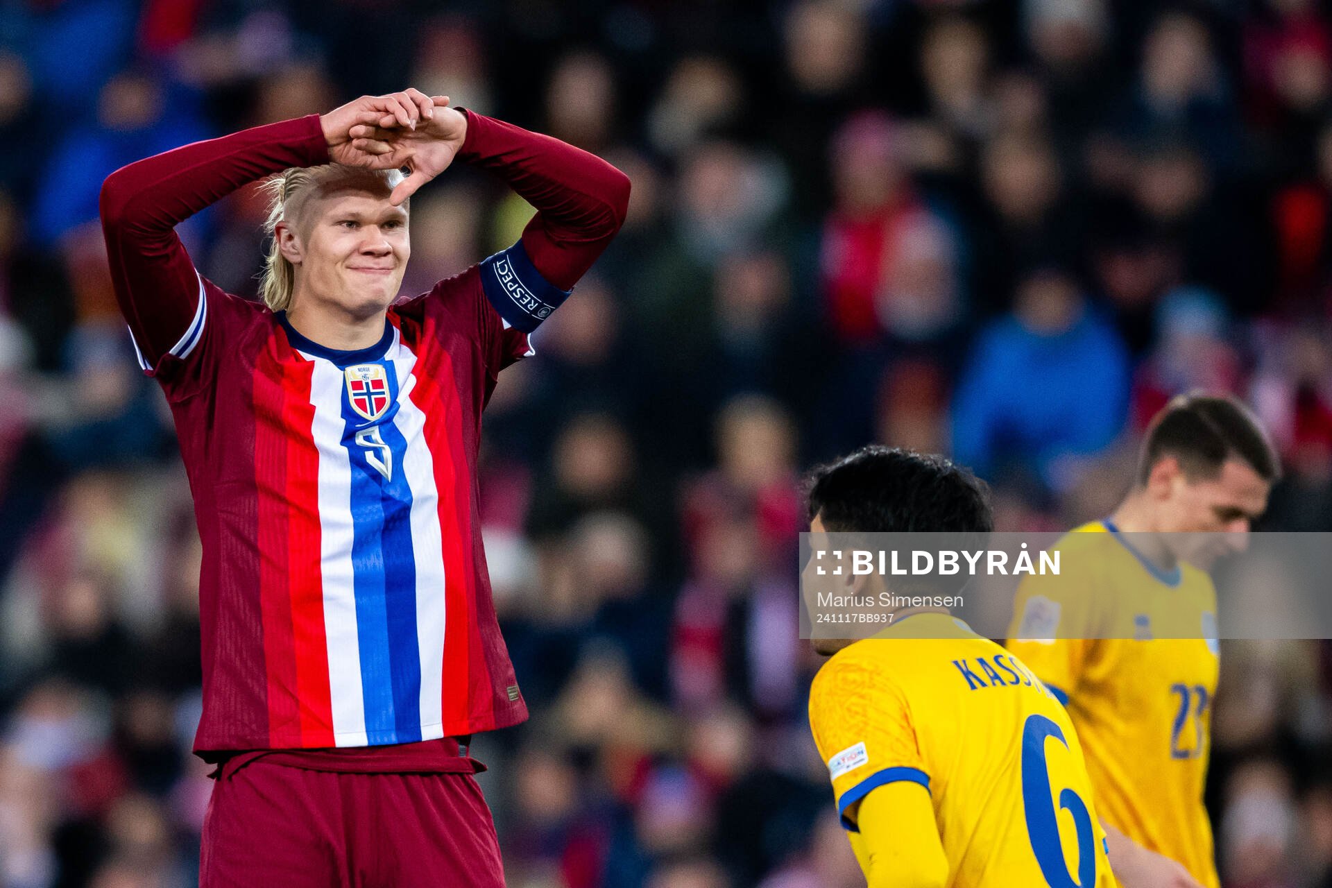Erling Braut Haaland of Norway looks dejected