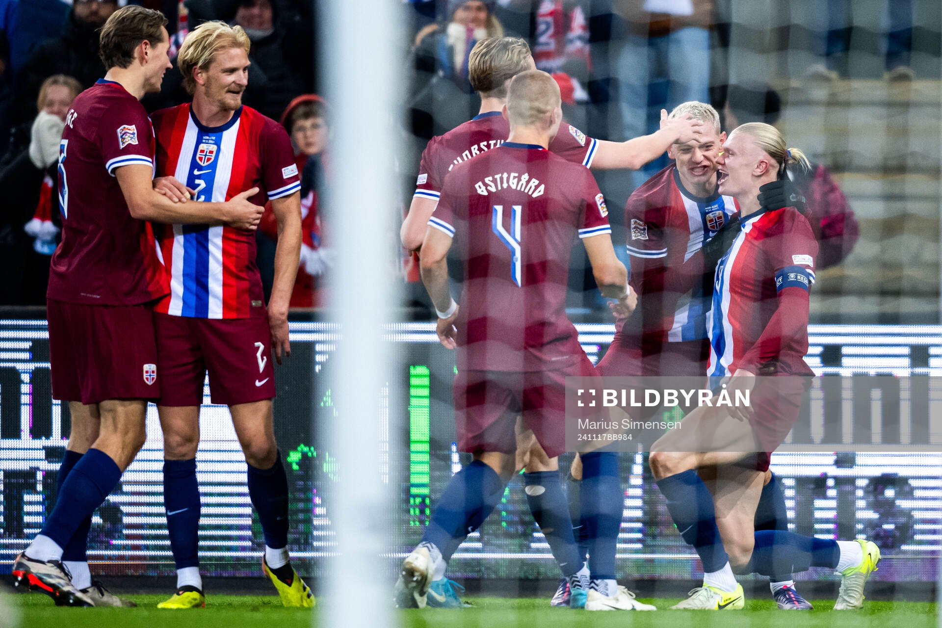 Erling Braut Haaland of Norway celebrates scoring 1-0