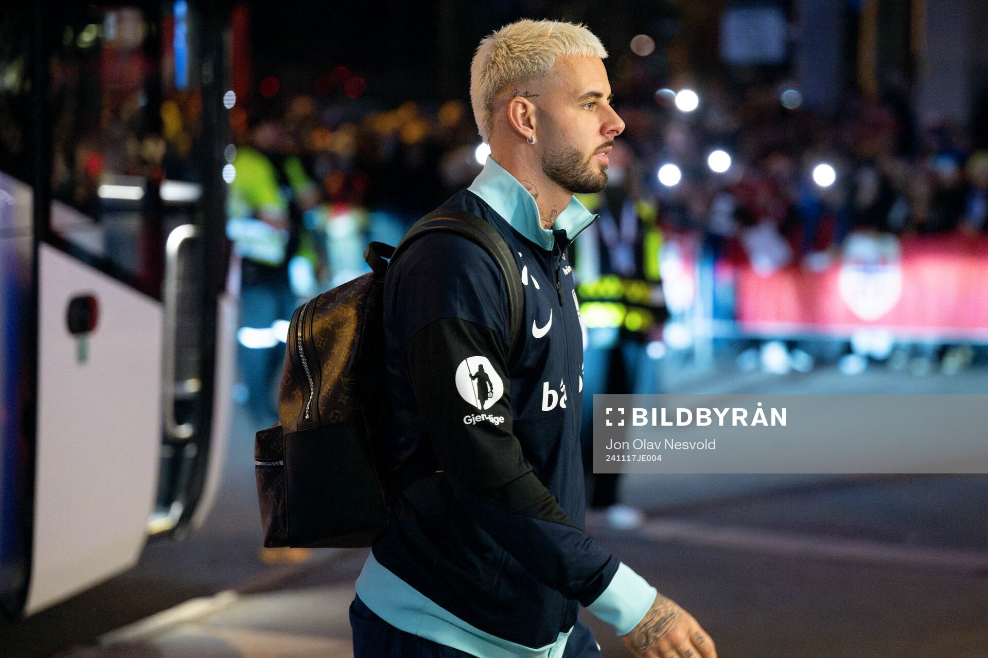 Aron Dønnum of Norway arrives