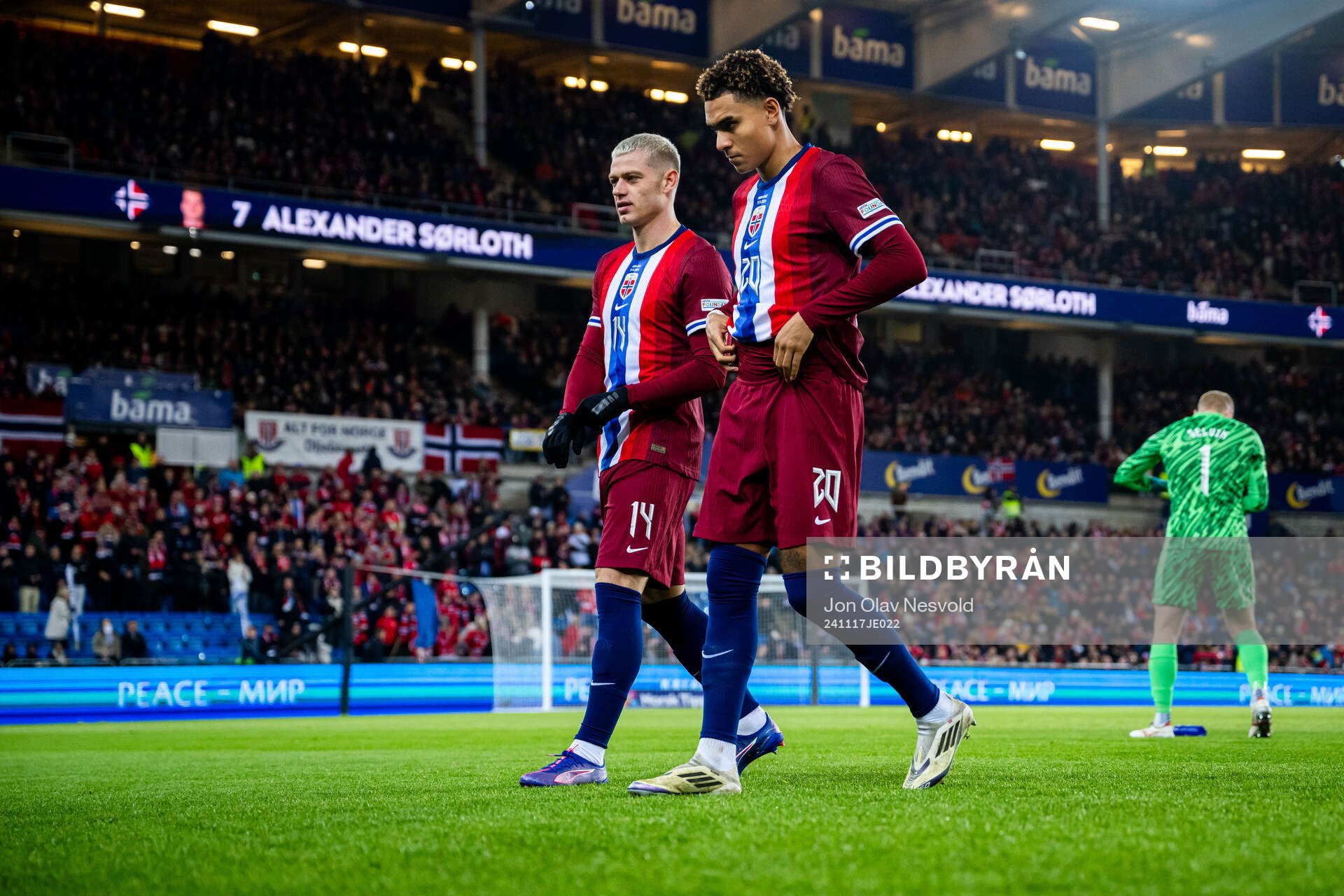 Julian Ryerson and Antonio Nusa of Norway