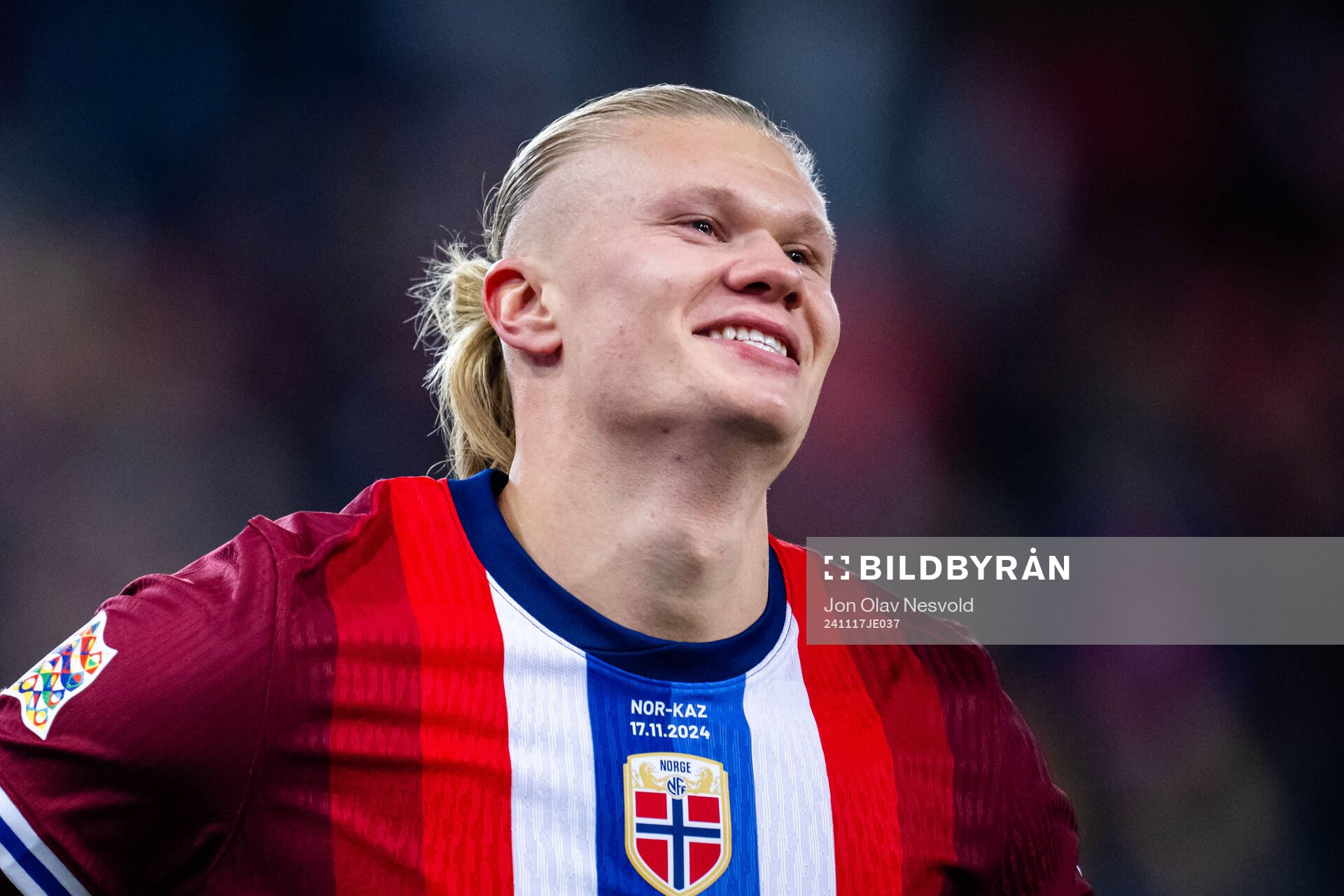 Erling Braut Haaland of Norway celebrates scoring 1-0