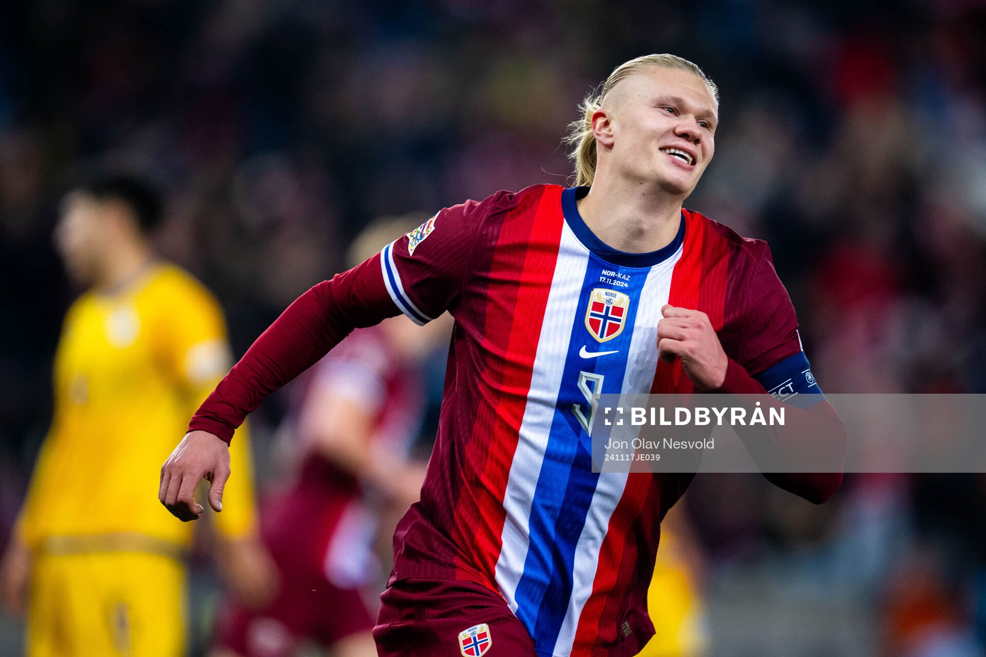 Erling Braut Haaland of Norway celebrates scoring 1-0