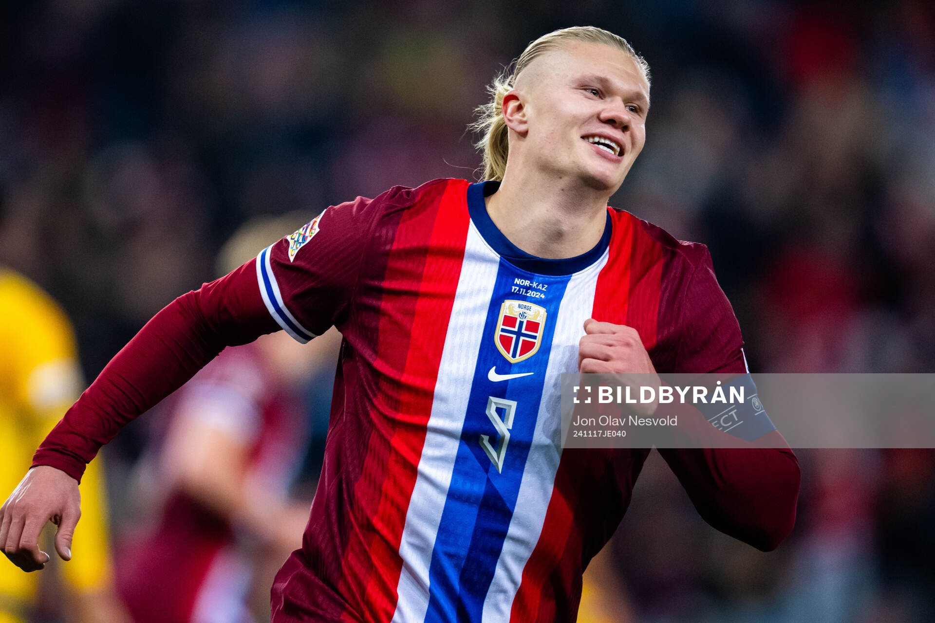 Erling Braut Haaland of Norway celebrates scoring 1-0