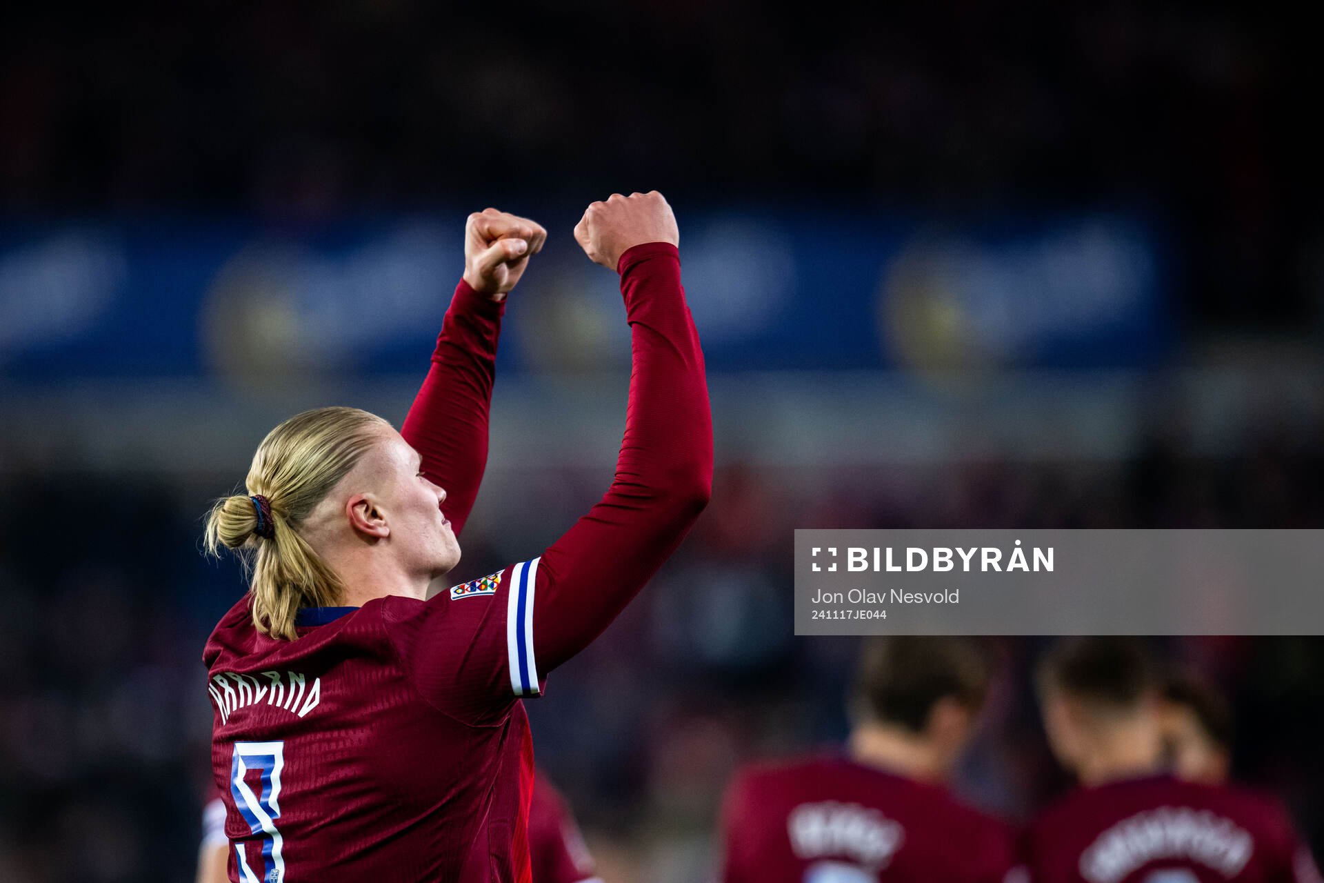 Erling Braut Haaland of Norway celebrates scoring 1-0