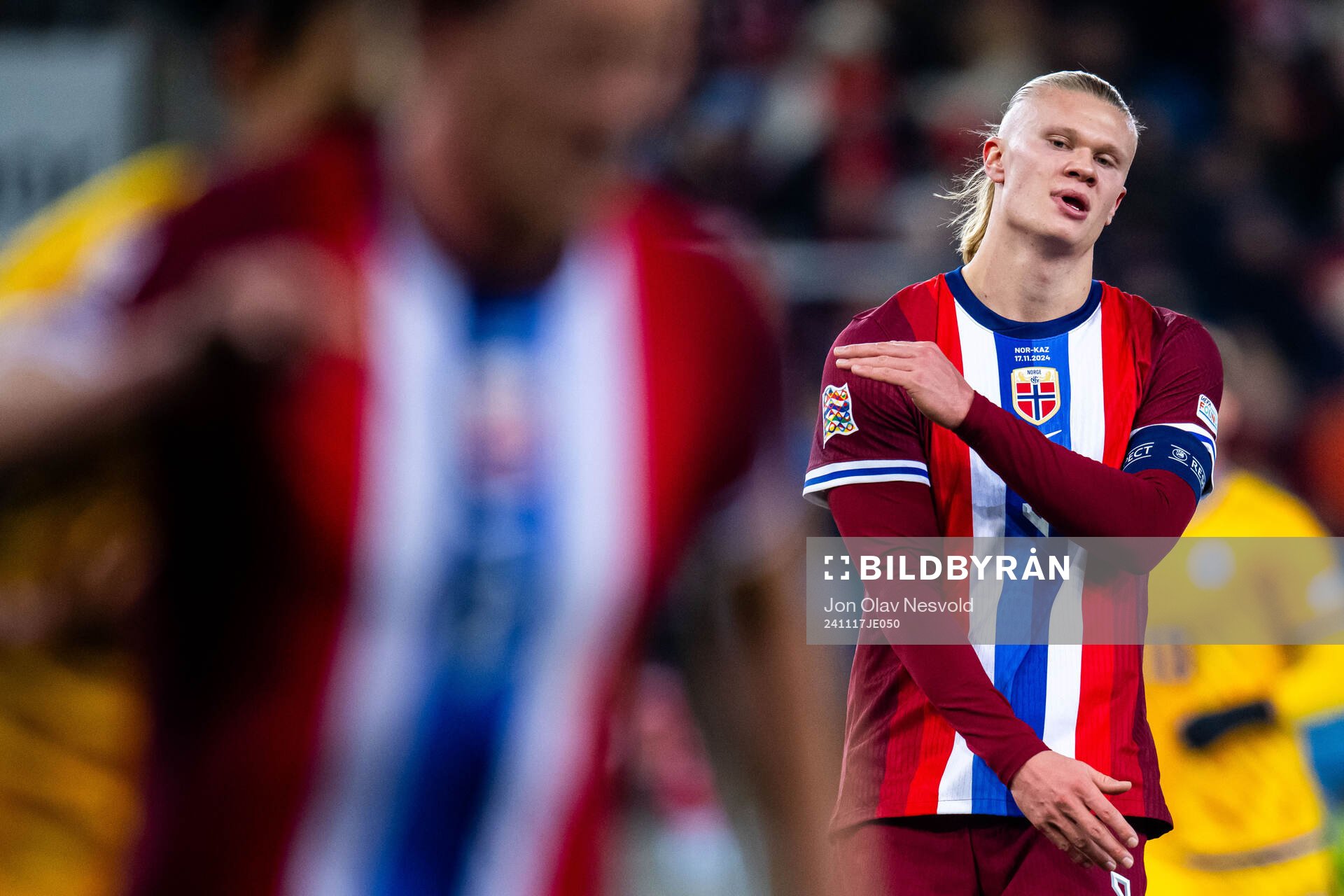 Erling Braut Haaland of Norway reacts
