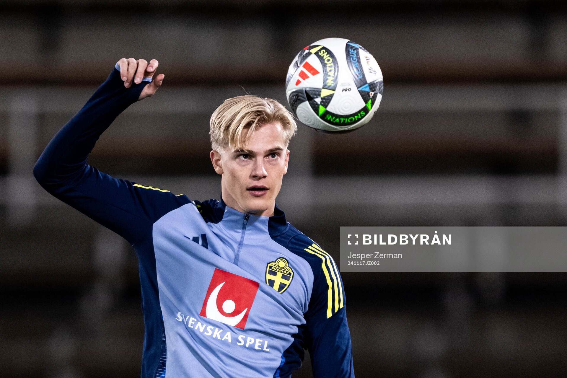 Lucas Bergvall of the Swedish men's football national team