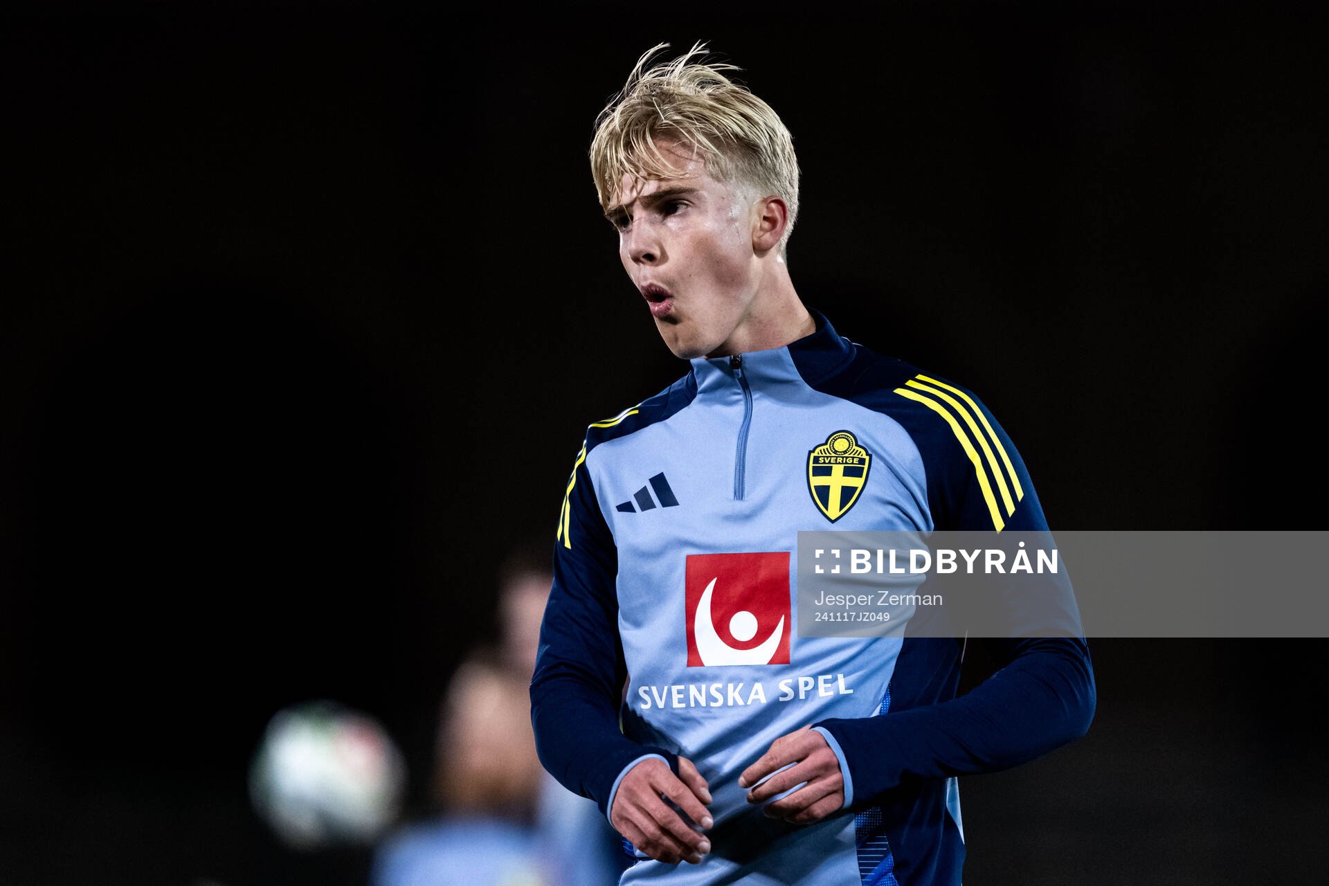 Lucas Bergvall of the Swedish men's football national team