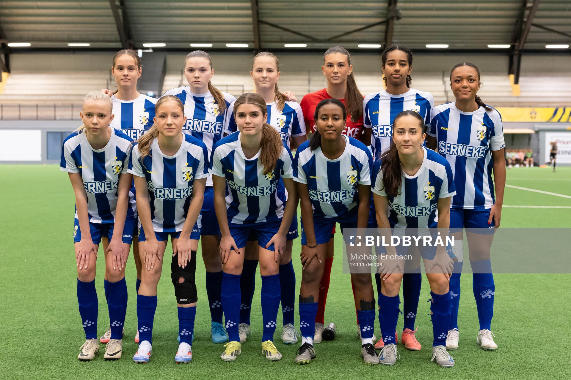 IFK Göteborgs startelva inför F17 SM-finalen i fotboll mellan IFK Göteborg och IK Uppsala den 17 november 2024 i Göteborg. 