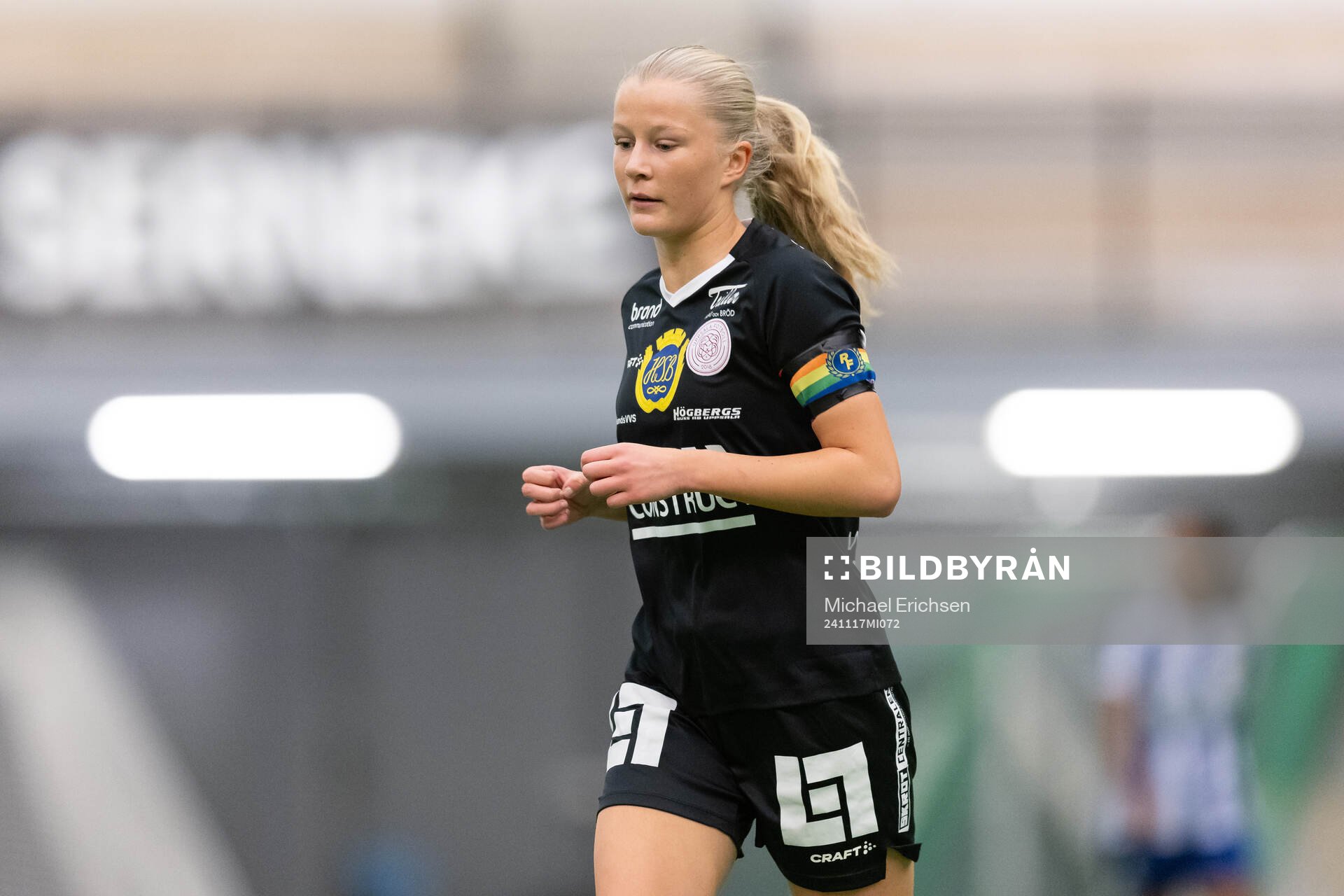 Uppsalas lagkapten Rebecca Jakobsson under F17 SM-finalen i fotboll mellan IFK Göteborg och IK Uppsala den 17 november 2024 i Göteborg.