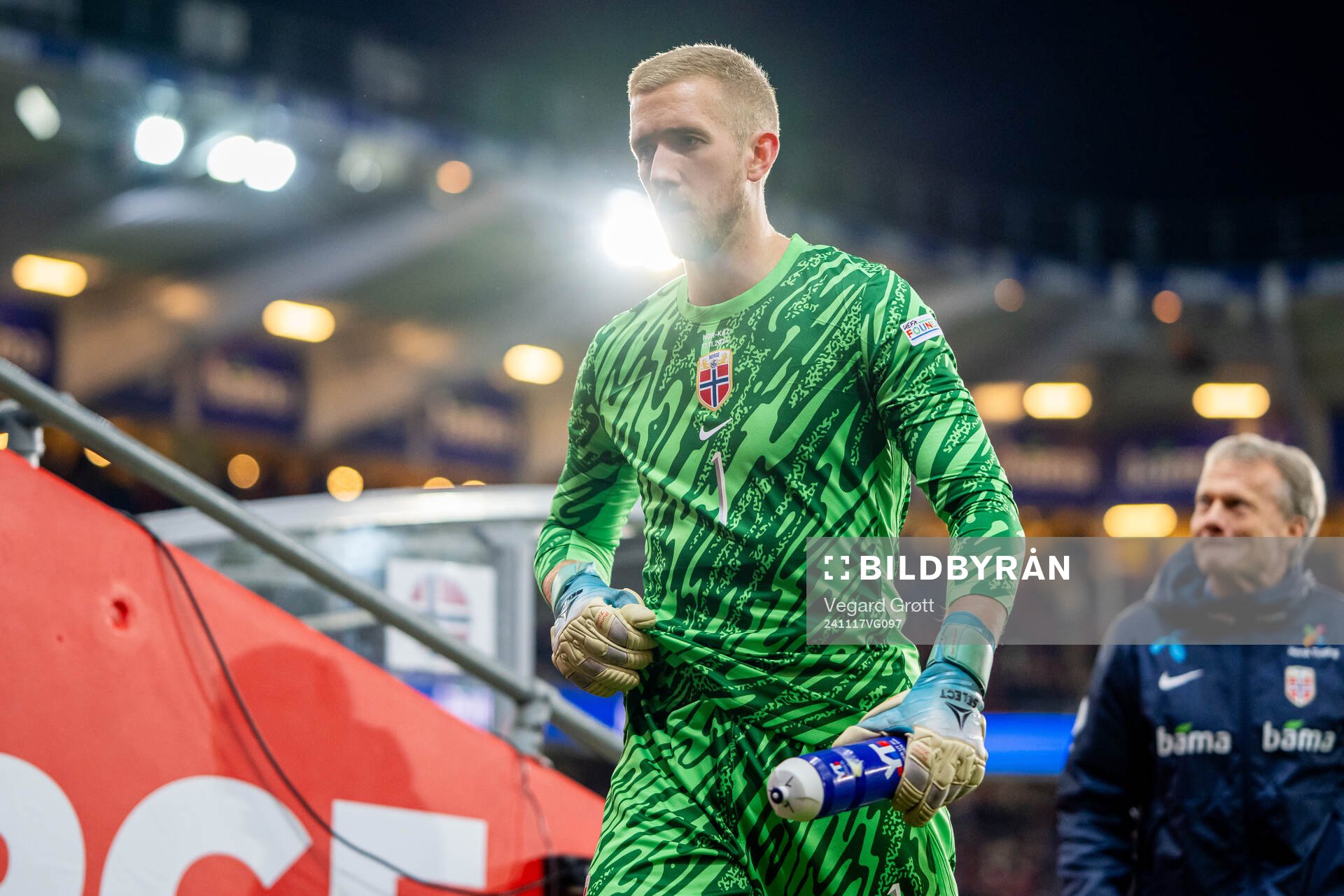 Goalkeeper Egil Selvik of Norway at half-time