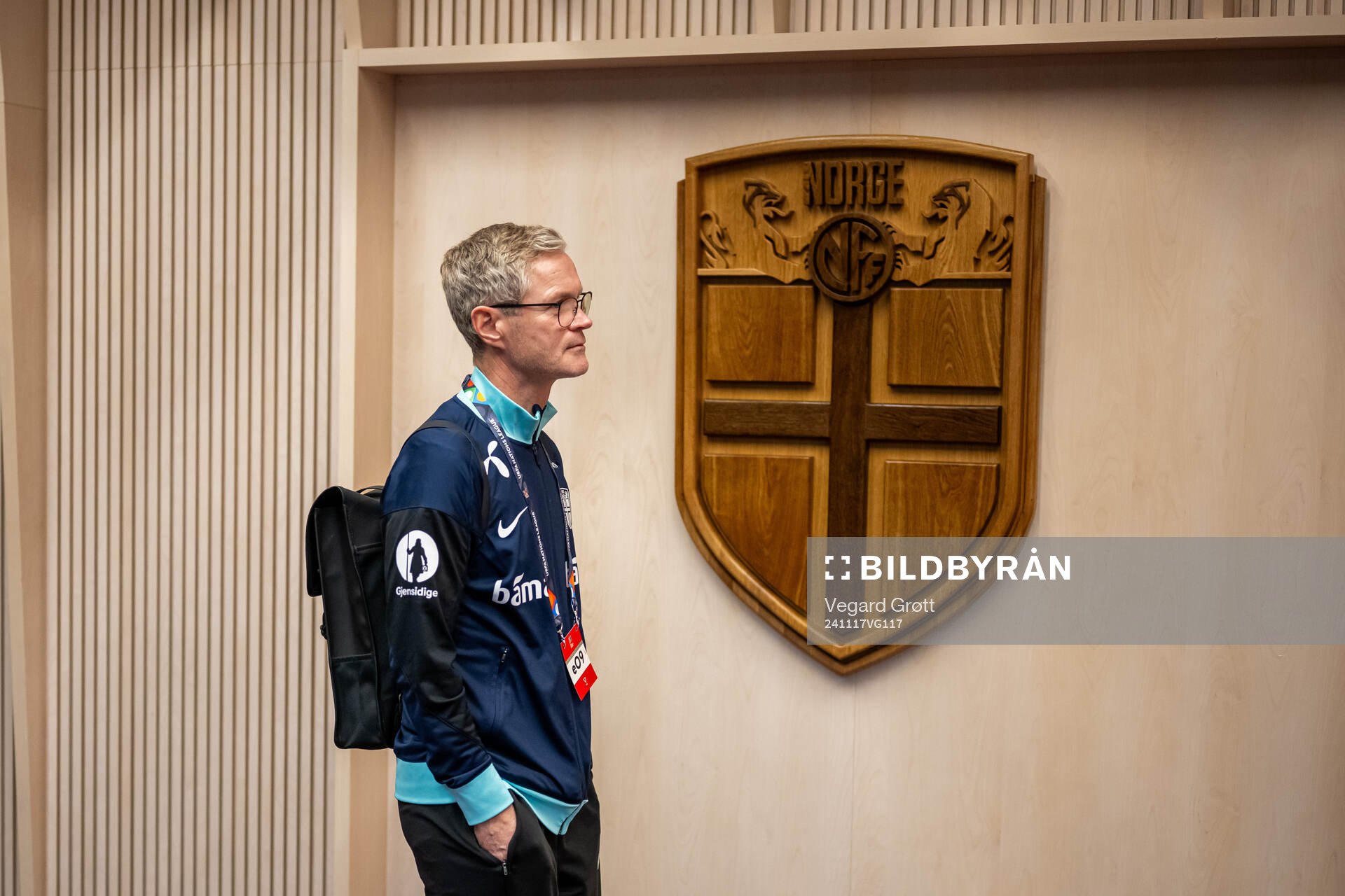 Are Hokstad, team manager of Norway, arrives