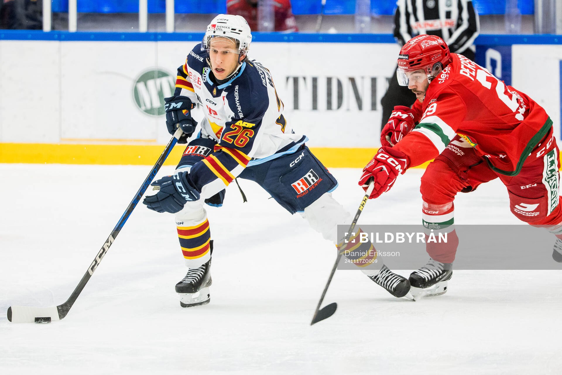 Djurgårdens Fredric Weigel och Moras Petter Vesterheim
