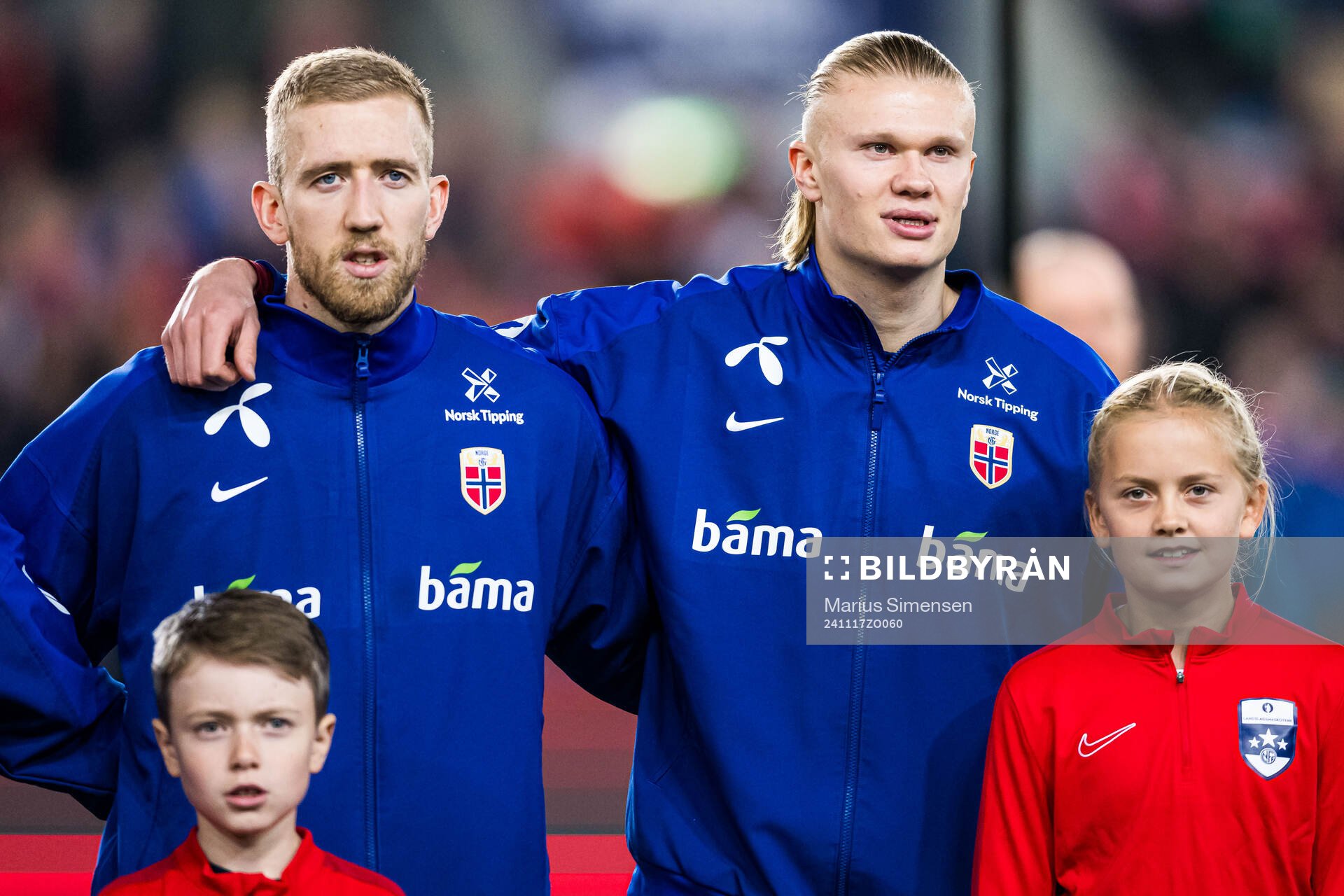 Egil Selvik and Erling Braut Haaland of Norway