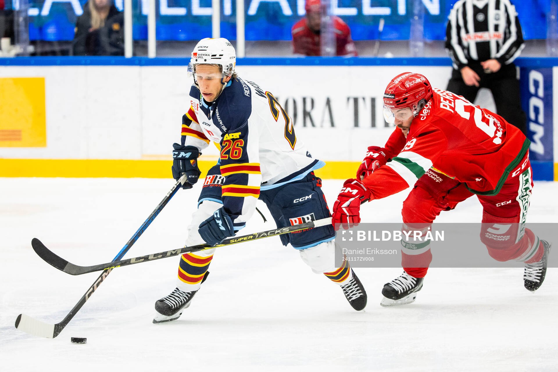 Djurgårdens Fredric Weigel och Moras Gabriel Säll