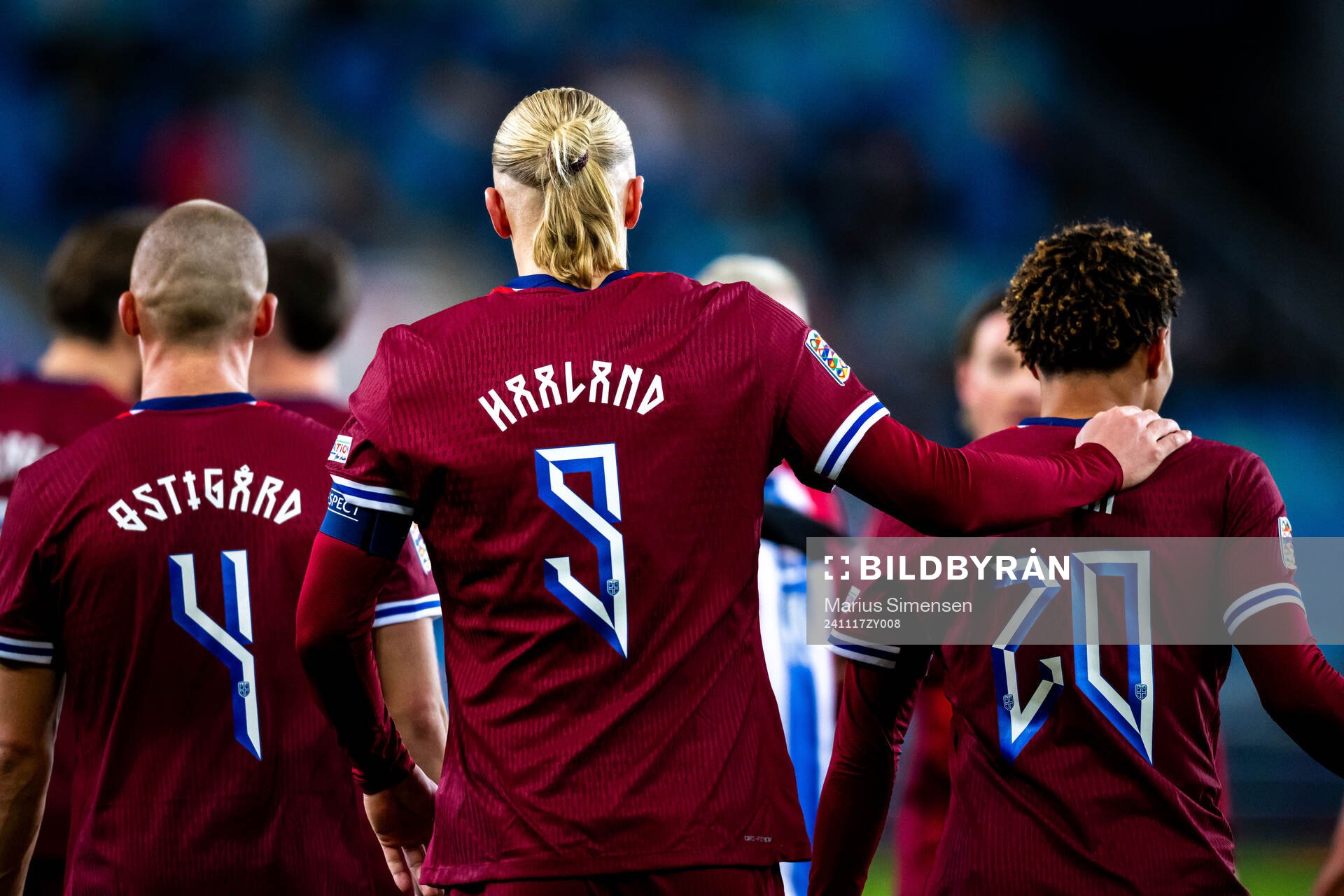 Erling Braut Haaland of Norway celebrates scoring 4-0 during the Nations League football match between Norway and Kazakhstan on November 17, 2024 in Oslo.