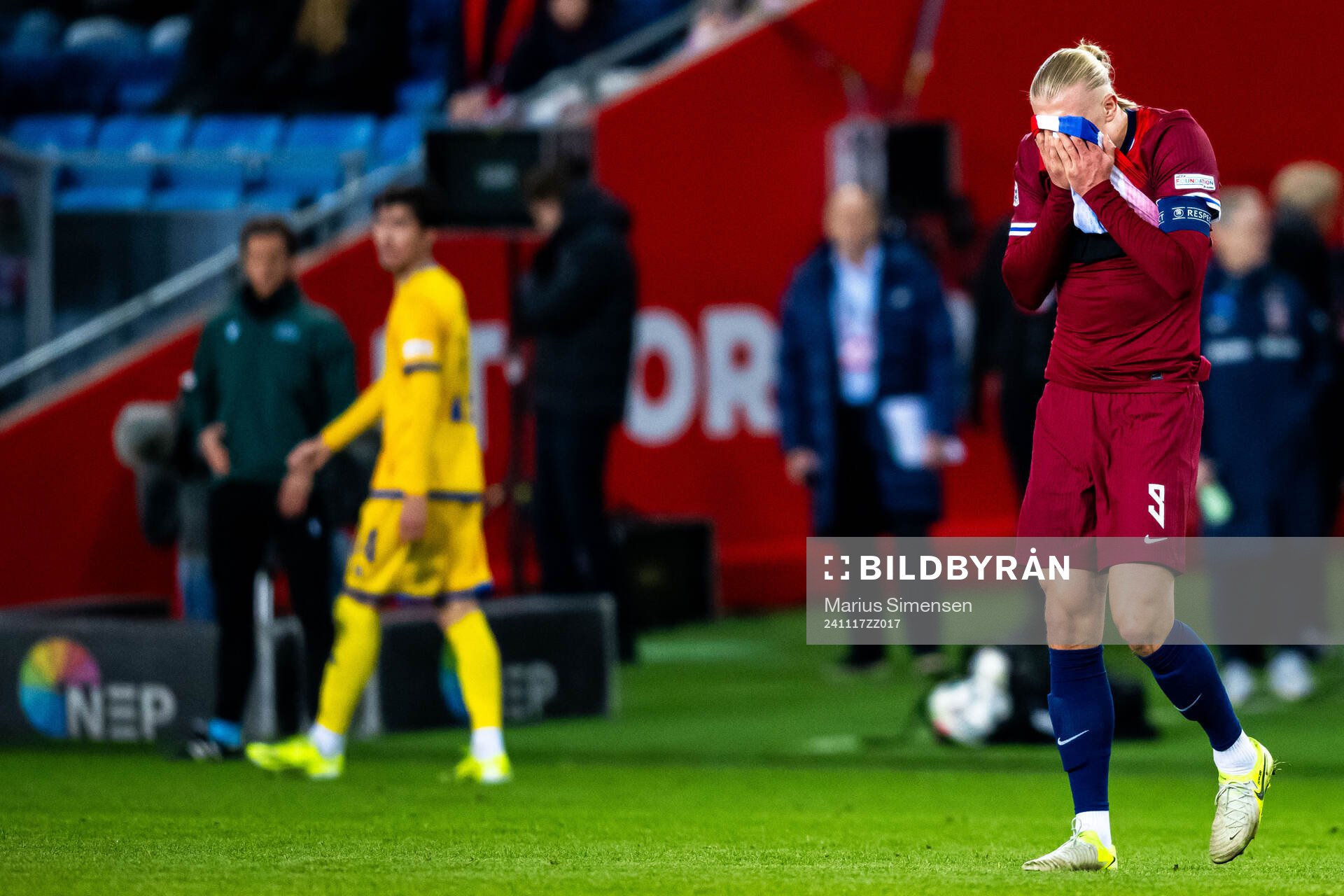 Erling Braut Haaland of Norway looks dejected