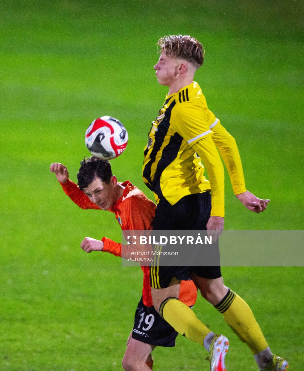 FK Hässleholms Noel Larsson i kvalmatchen för U19 mellan