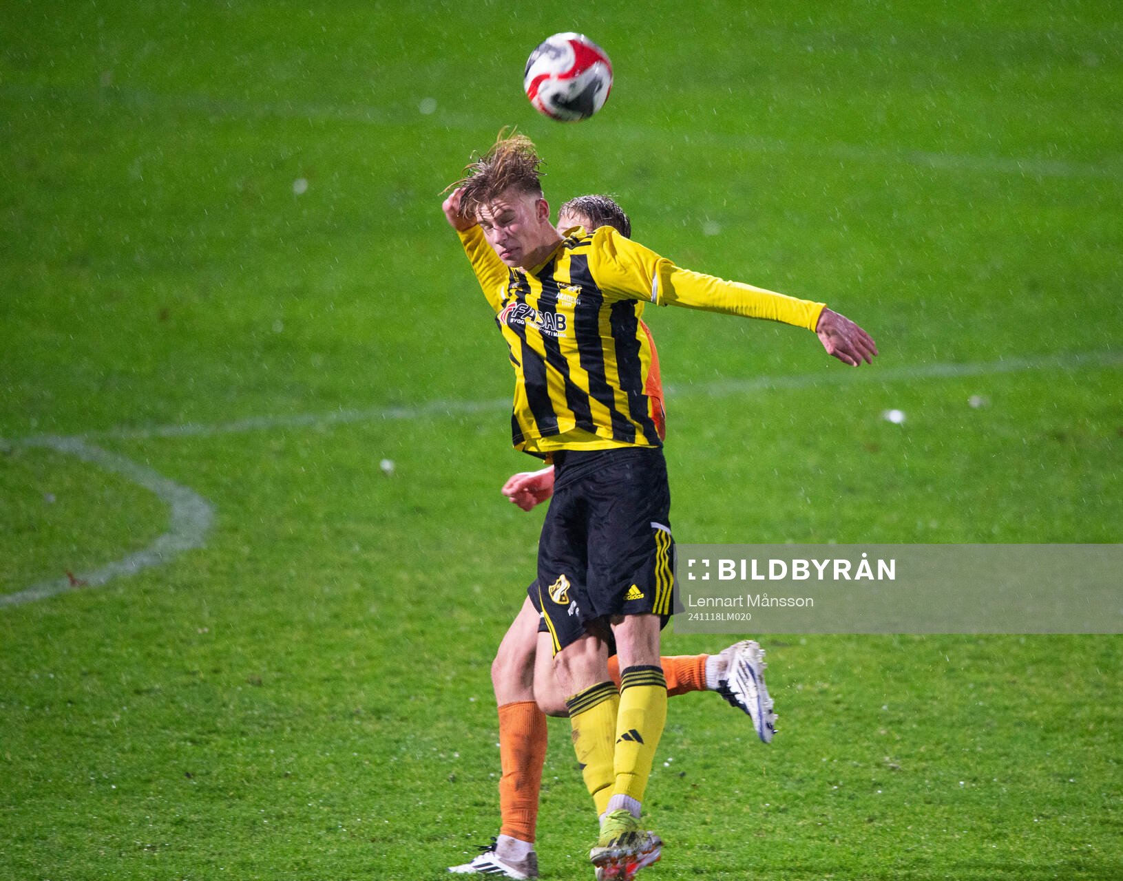 FK Hässleholms Noel Larsson i kvalmatchen för U19 mellan