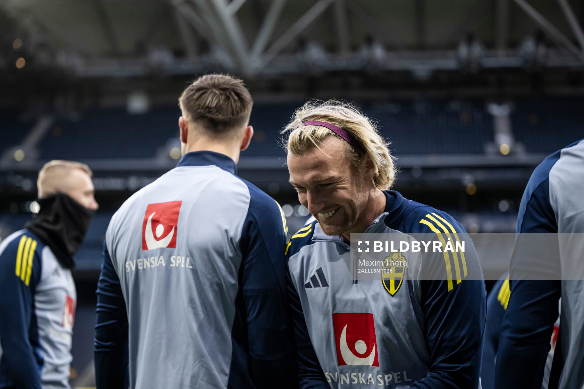 Emil Forsberg of the Swedish men's national football team at a training session on November 18, 2024 in Stockholm. 