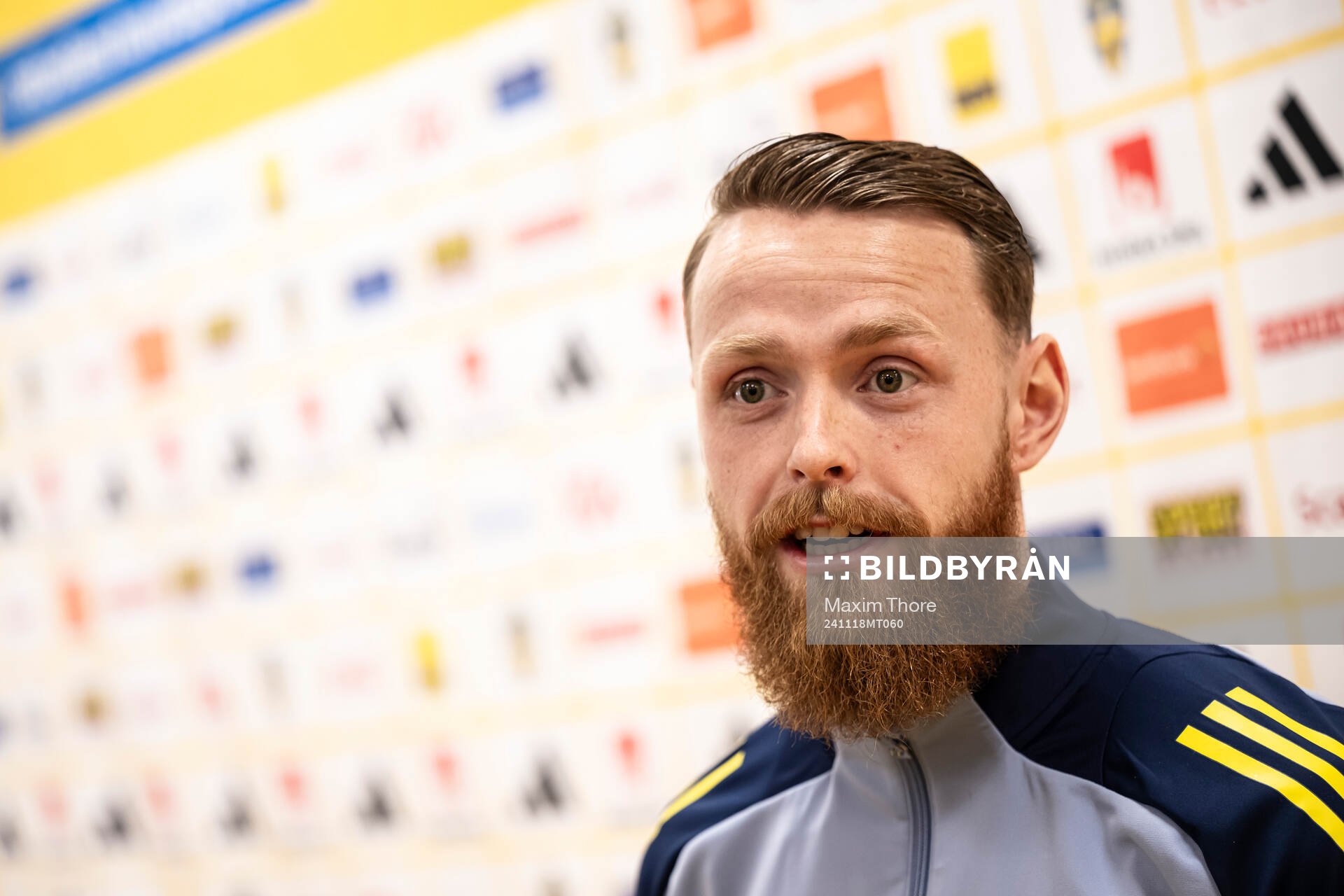 Goalkeeper Viktor Johansson of the Swedish men's national