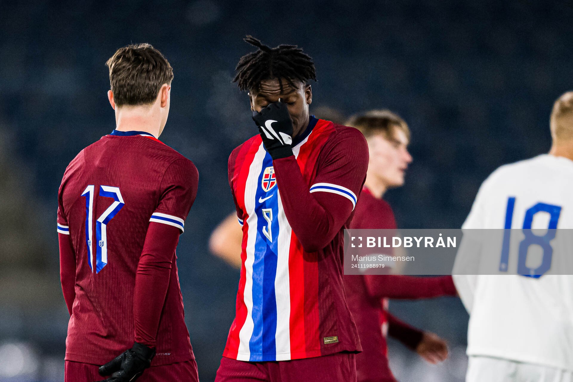Seedyahmed Tijan Jatta of Norway looks dejected