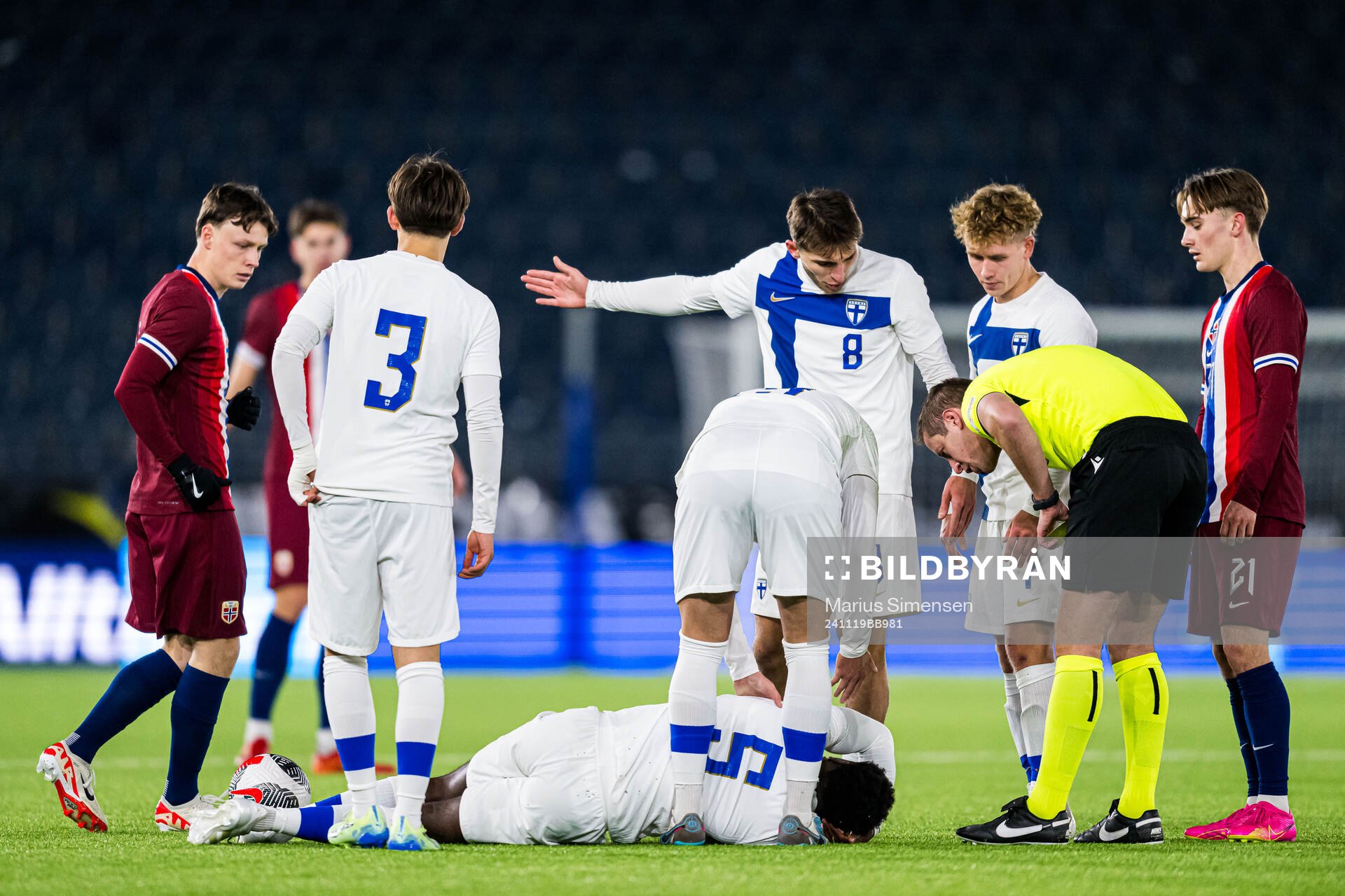 Tony Miettinen of Finland in pain
