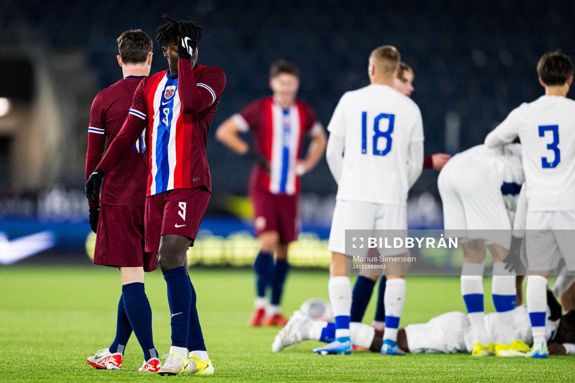 Seedyahmed Tijan Jatta of Norway looks dejected