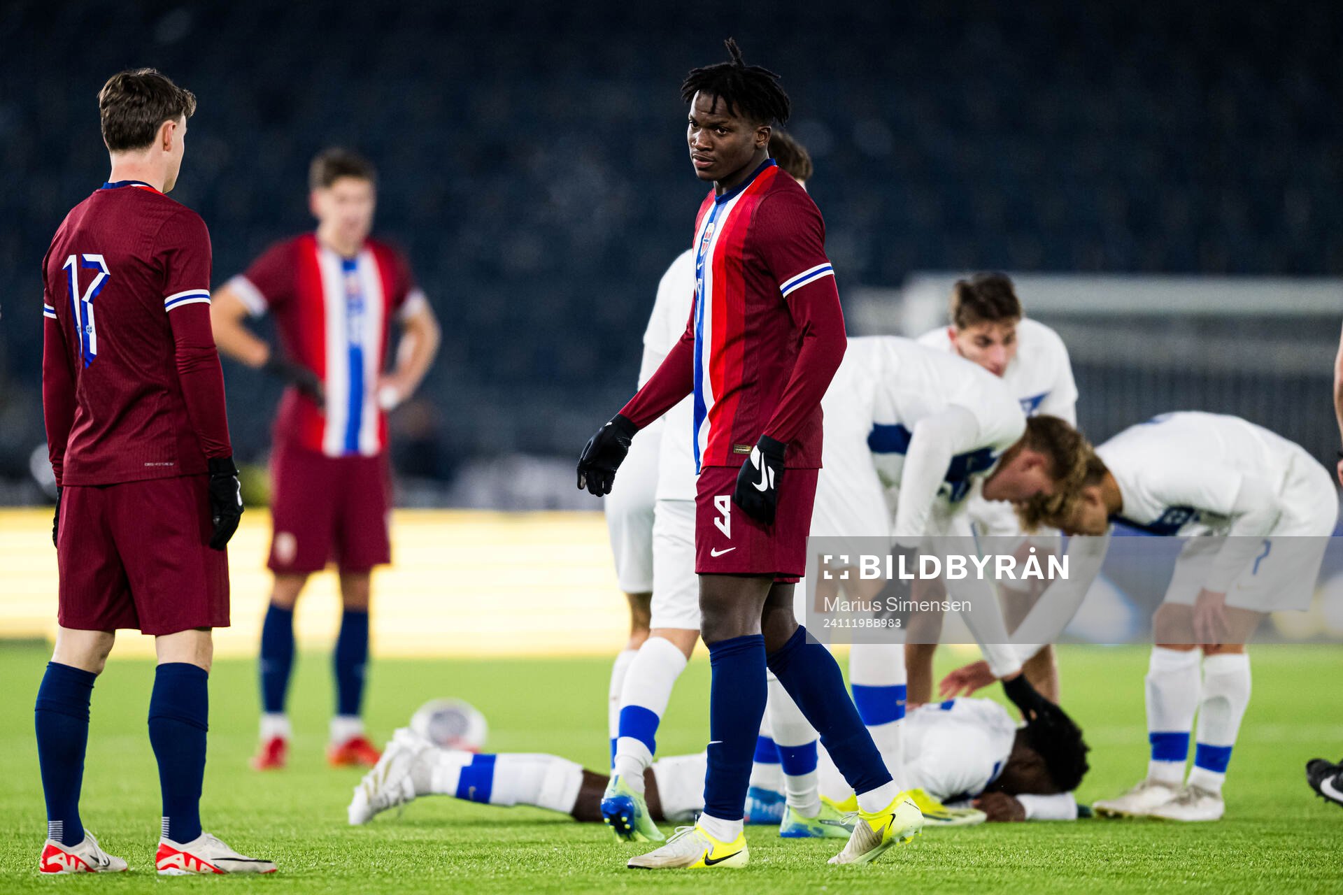 Seedyahmed Tijan Jatta of Norway looks dejected