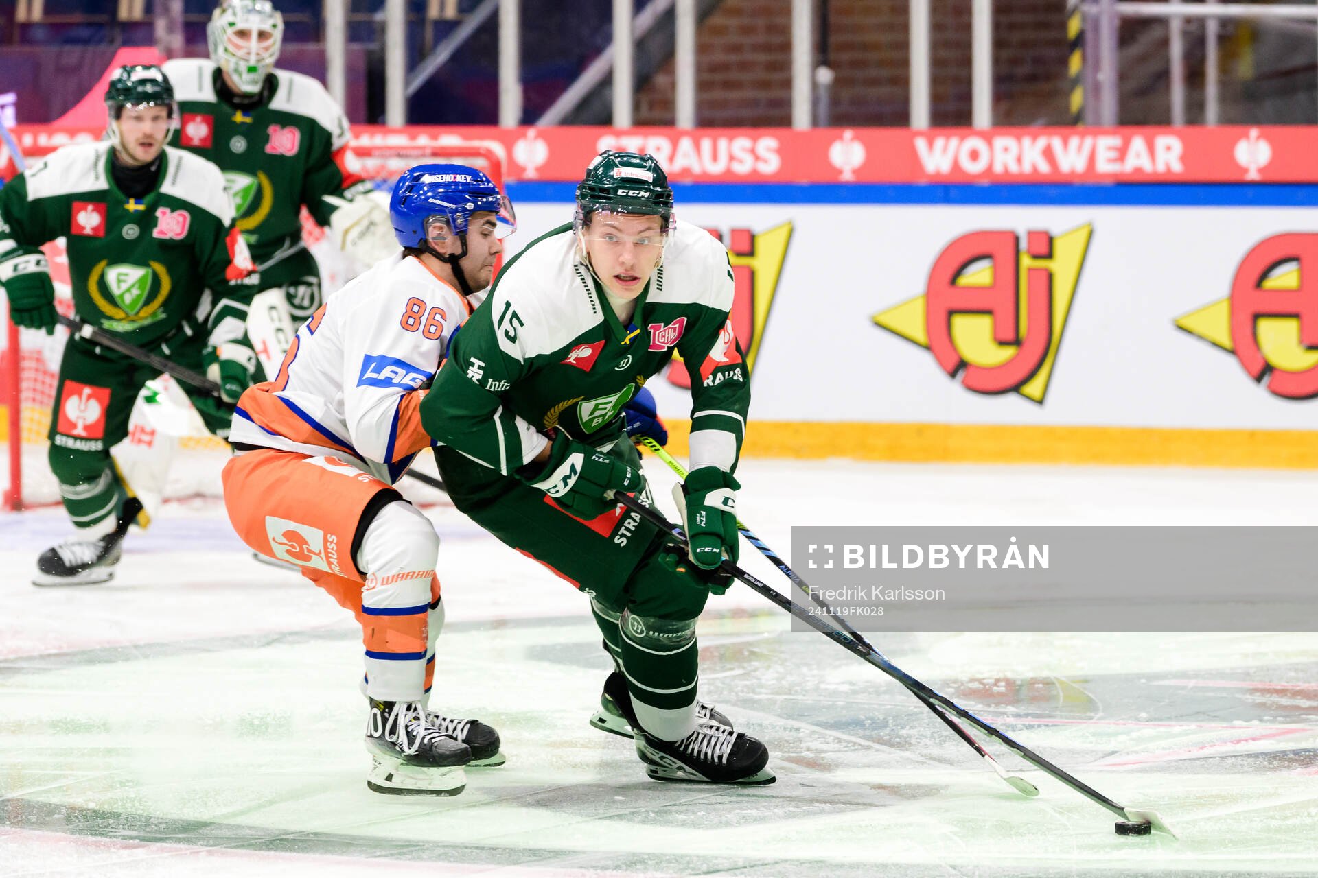 Philip Granath of Tappara Tampere and Jack Berglund of