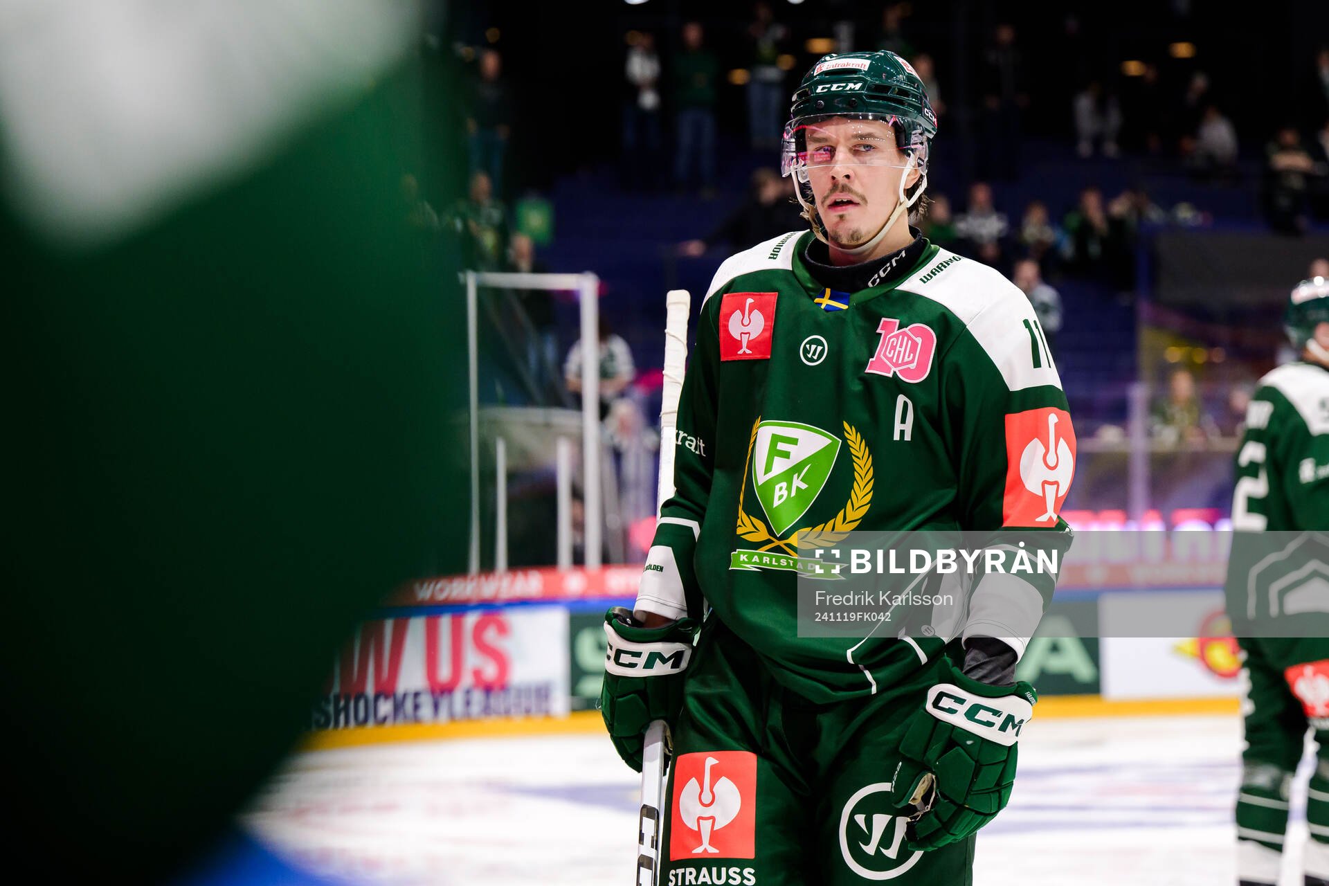 Joakim Nygård of Färjestad looks dejected