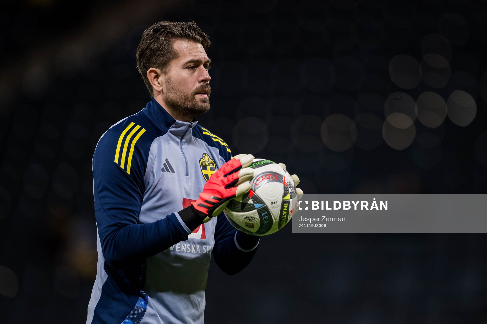Goalkeeper Kristoffer Nordfeldt of Sweden