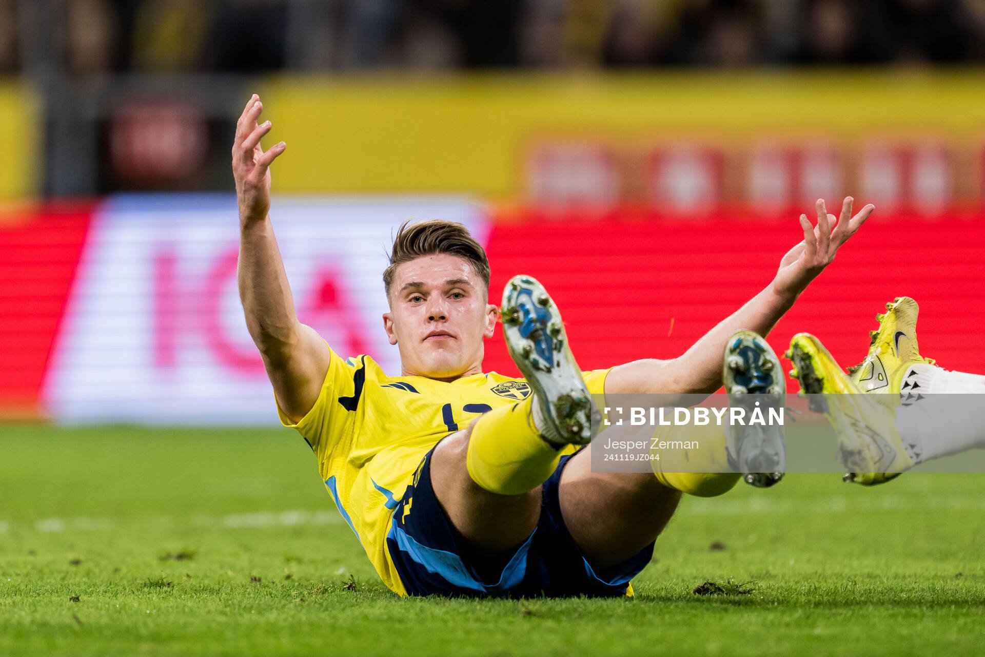 Viktor Gyökeres of Sweden reacts