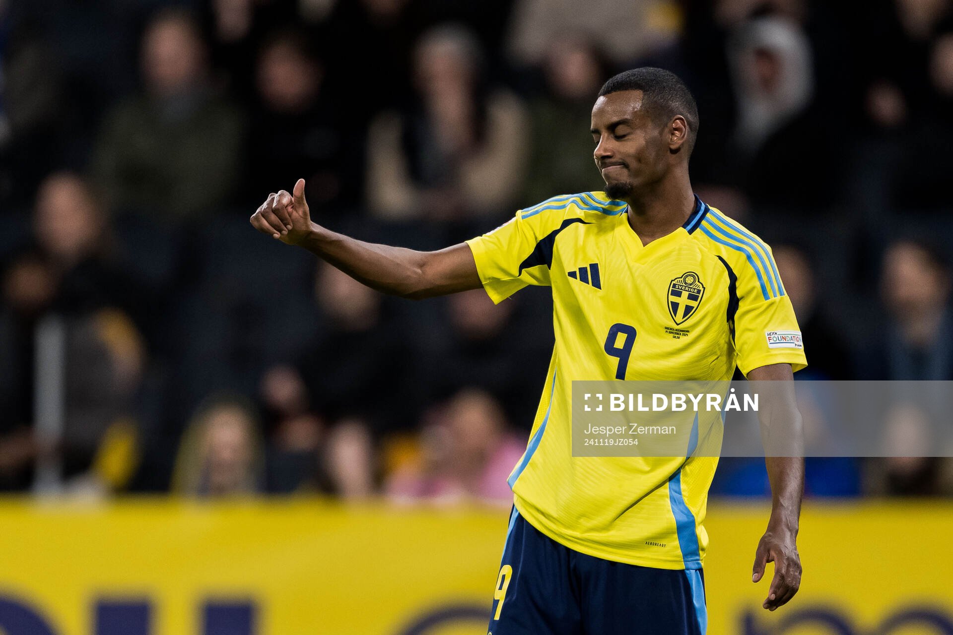Alexander Isak of Sweden looks dejected