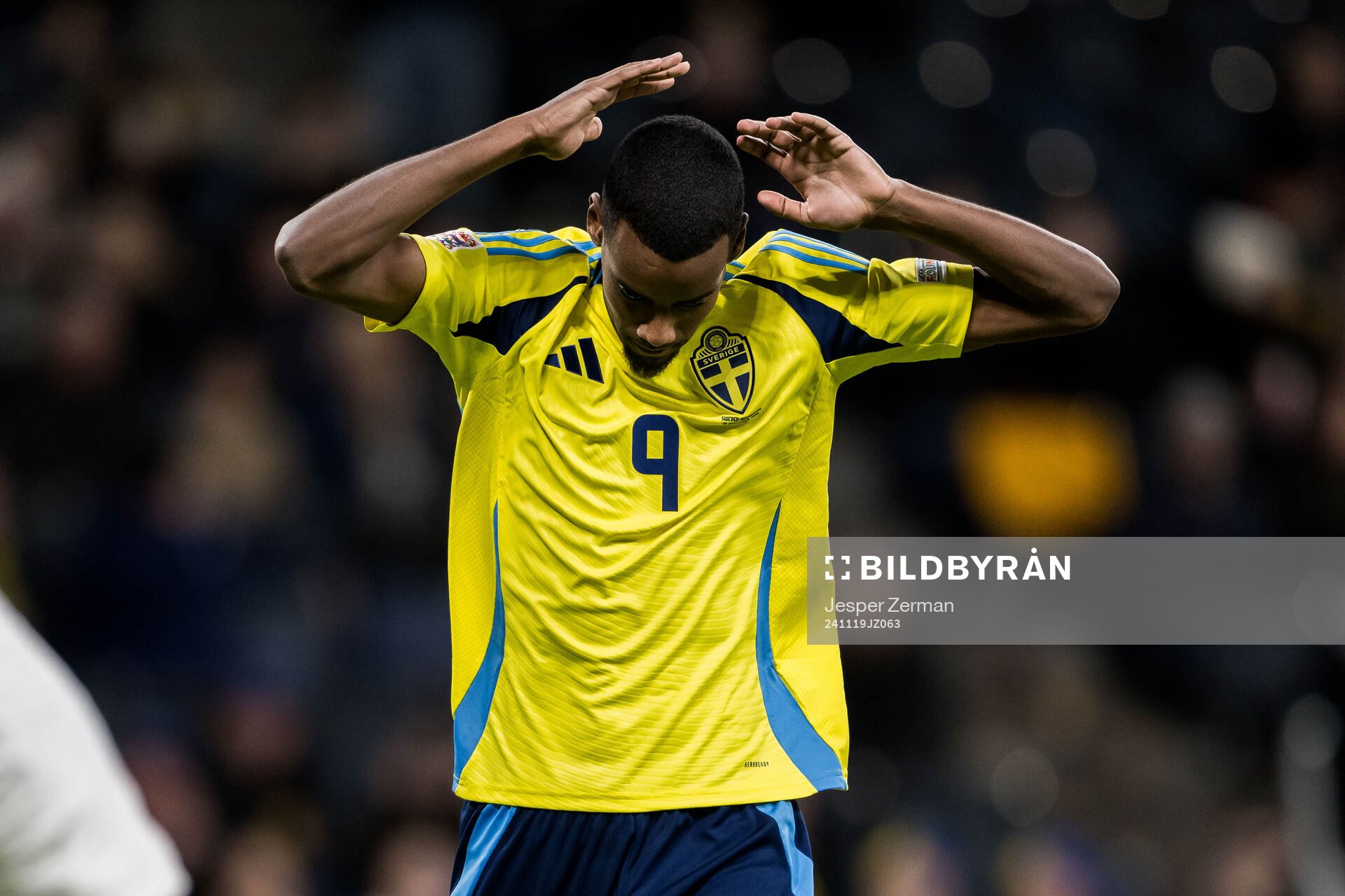 Alexander Isak of Sweden looks dejected