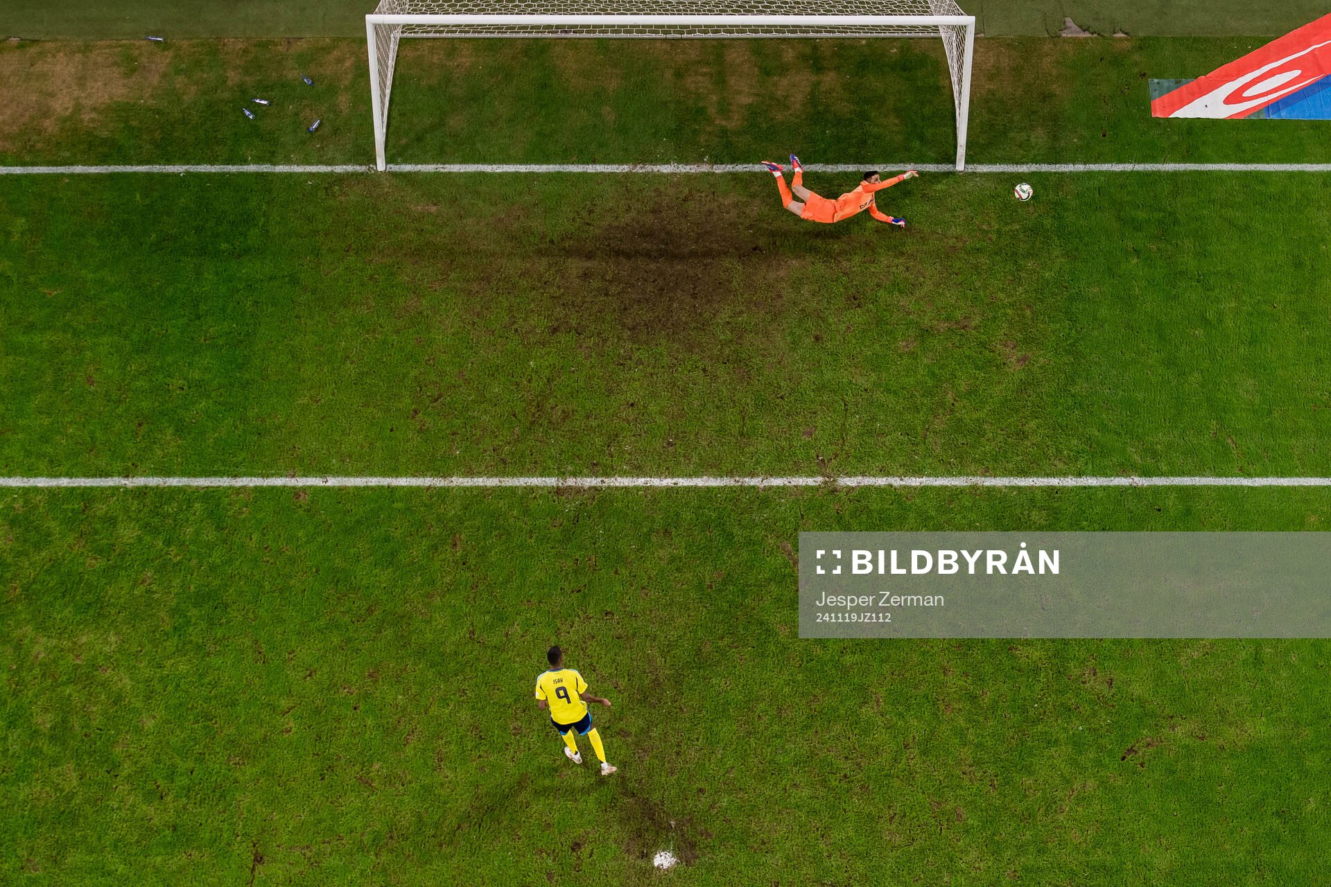 goalkeeper Shakhrudin Magmomedaliyev of Azerbaijan saves a