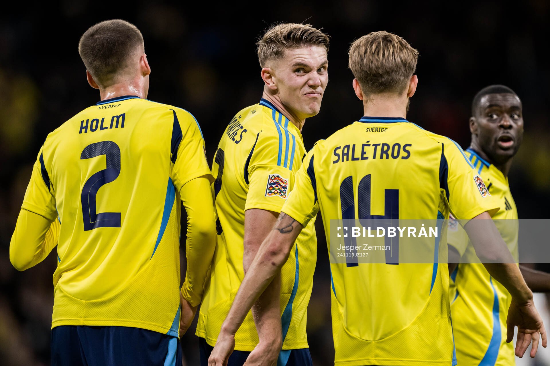 Viktor Gyökeres of Sweden celebrates