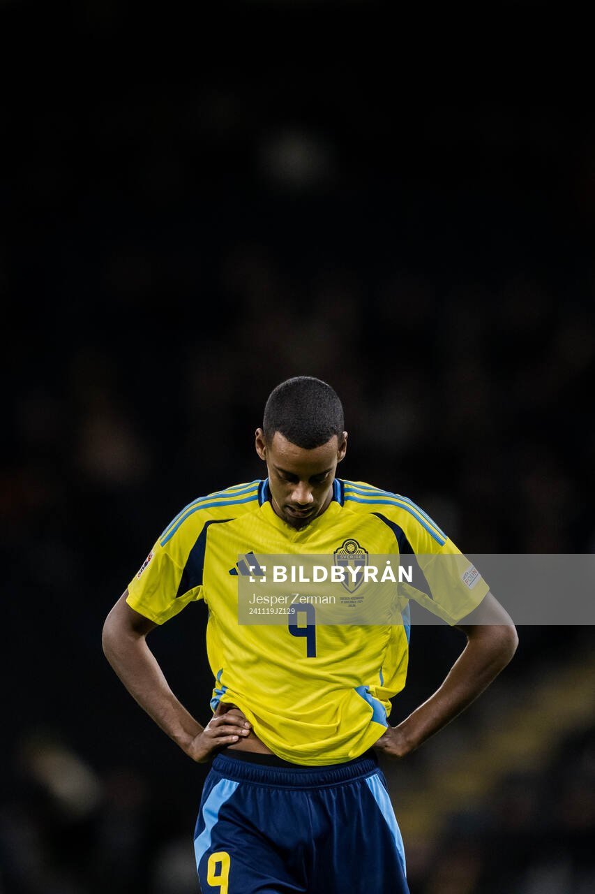 Alexander Isak of Sweden looks dejected