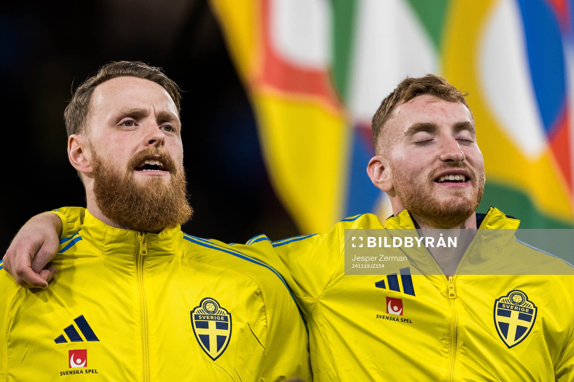 goalkeeper Viktor Johansson and Dejan Kulusevski of Sweden