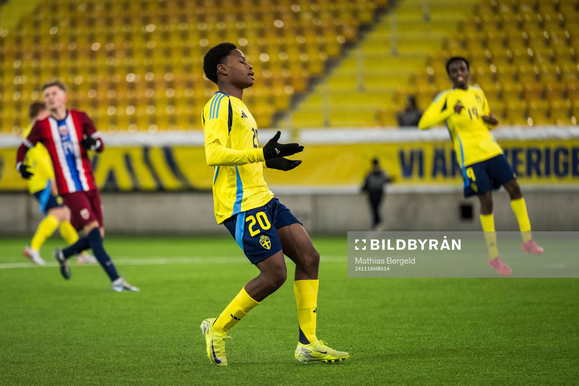 Keyano Marrah of Sweden looks dejected