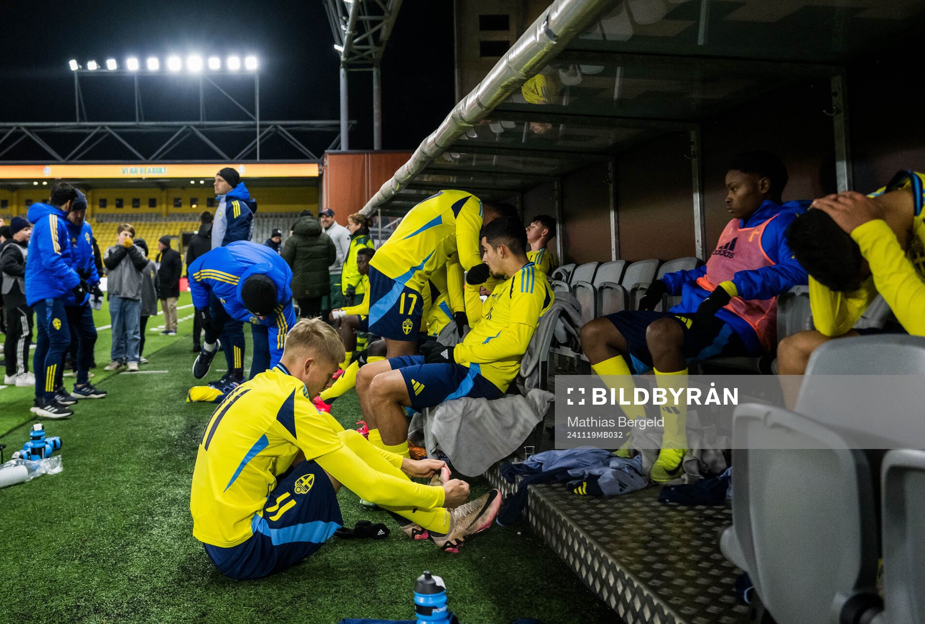 Elias Pihlström and Zakaria Loukili of Sweden looks
