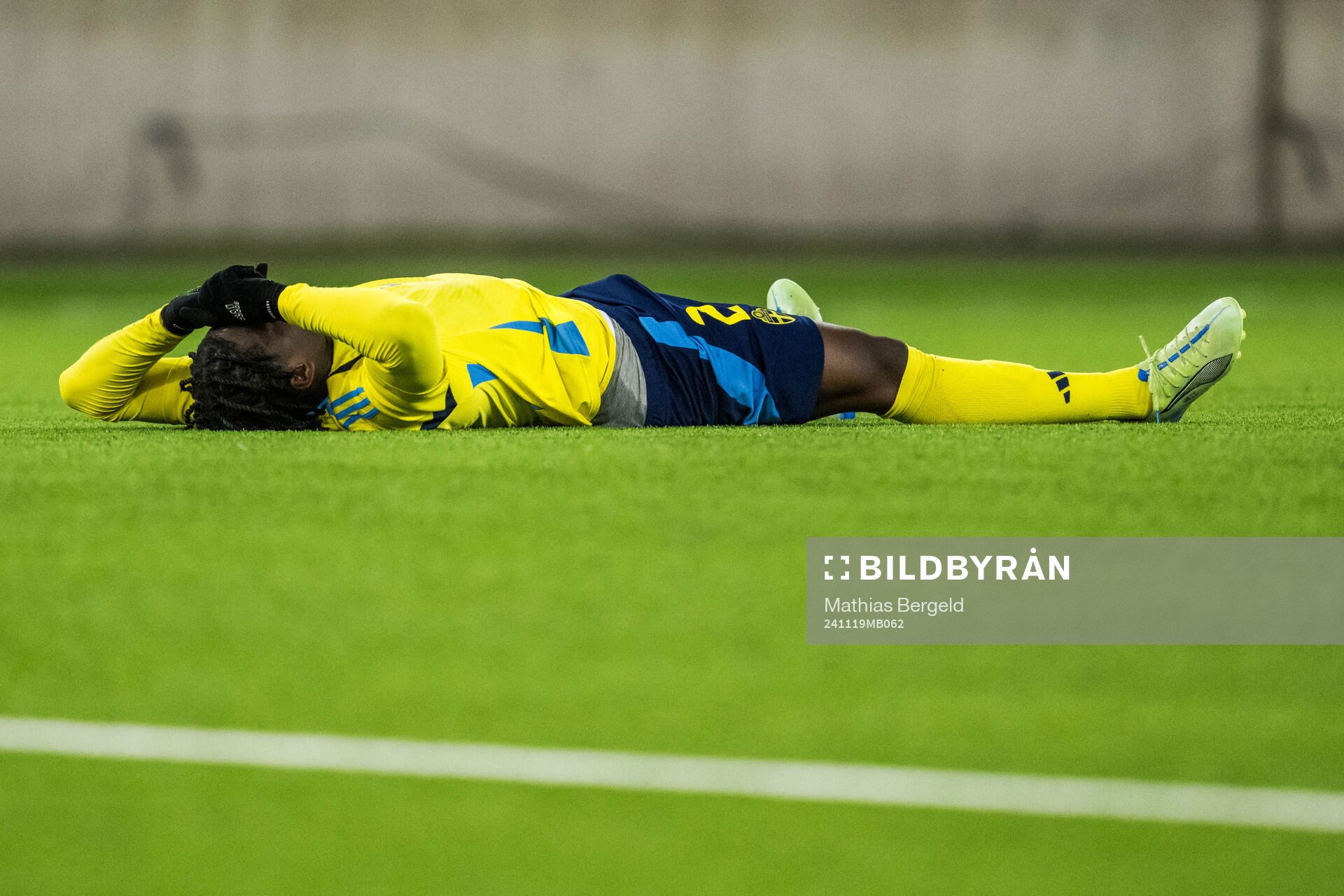 William Rashidi of Sweden looks dejected