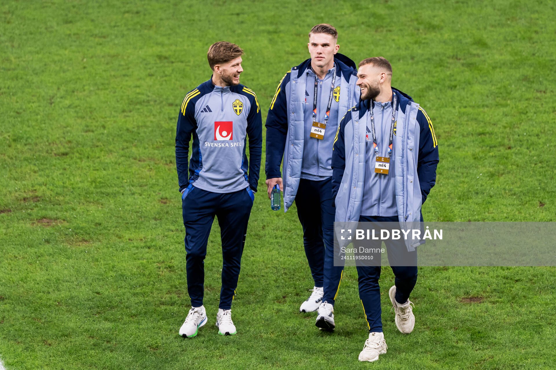 Anton Salétros, Viktor Gyökeres and Isac Lidberg of Sweden