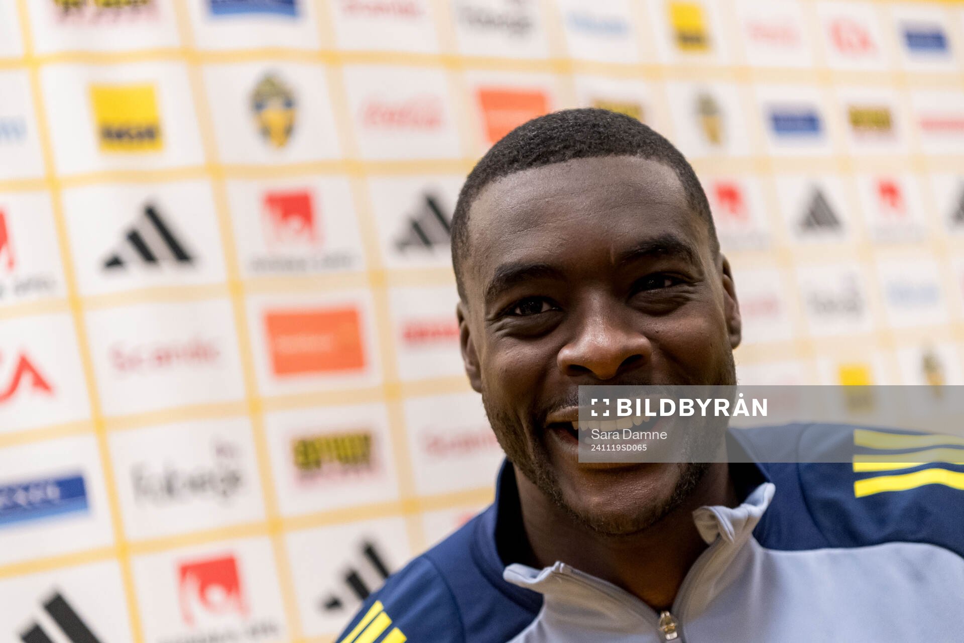 Ken Sema of Sweden in mixed zone