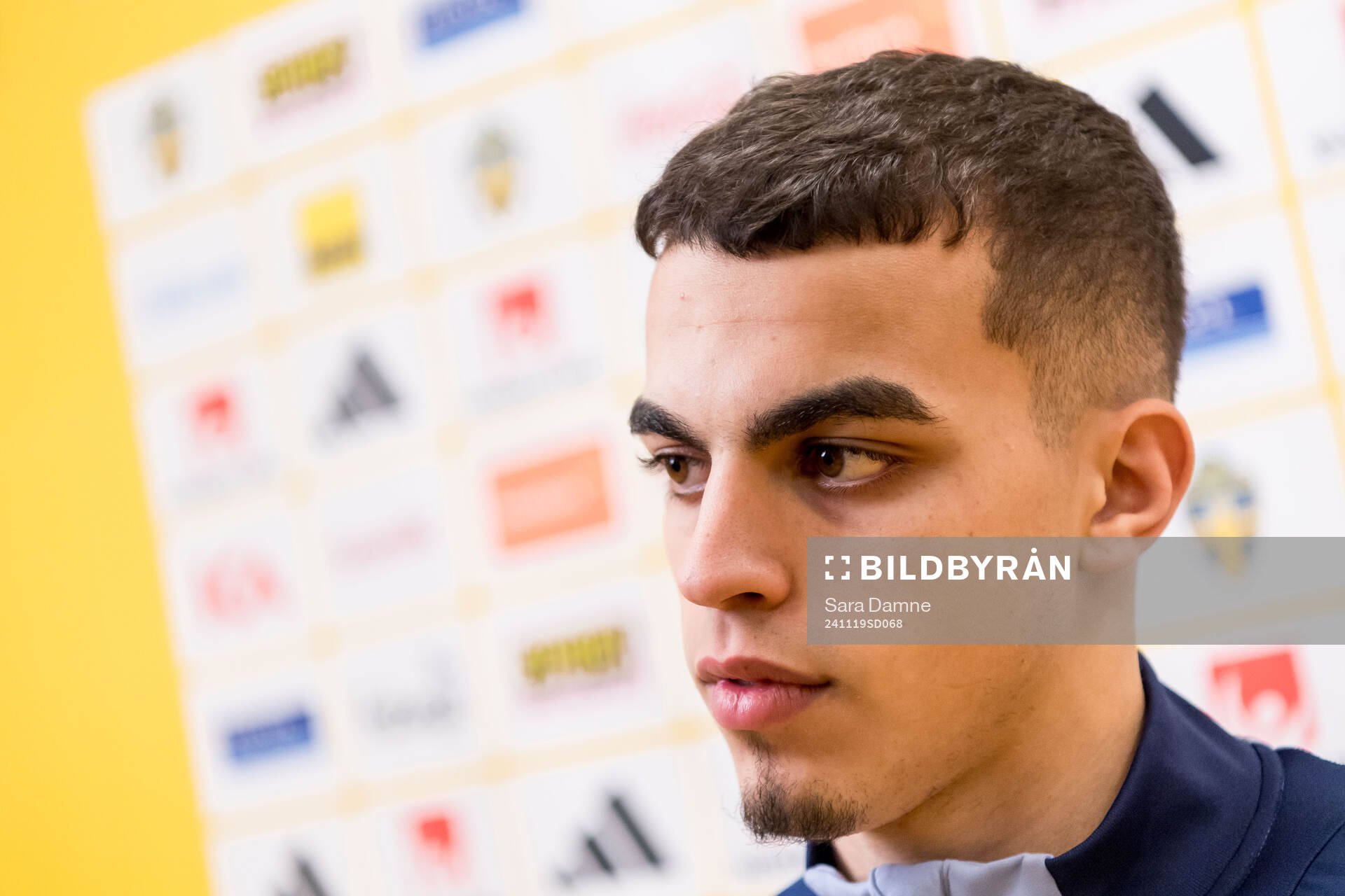 Yasin Ayari of Sweden in mixed zone