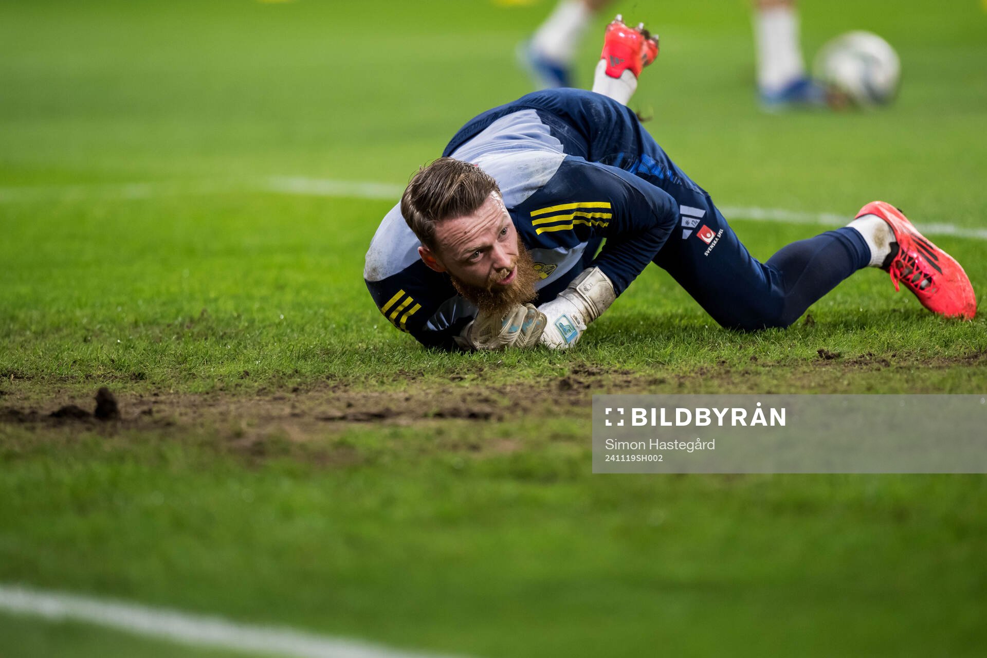 Goalkeeper Viktor Johansson of Sweden