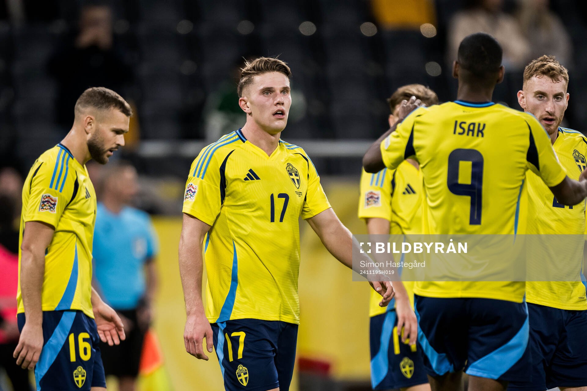 Viktor Gyökeres of Sweden celebrates